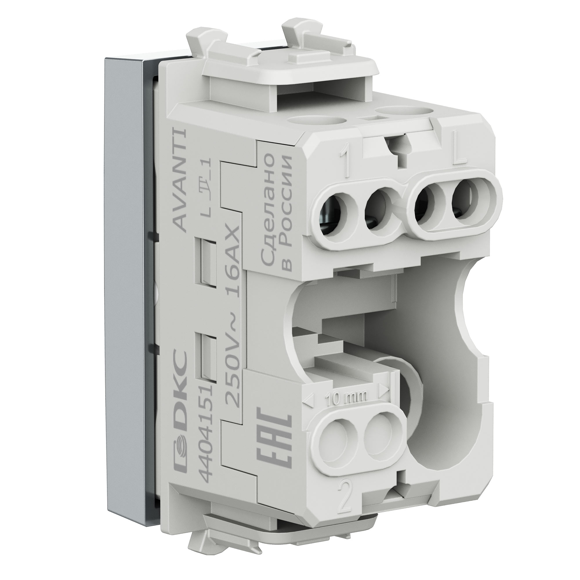 Кнопка модульная, Avanti, закаленная сталь, 1 модуль