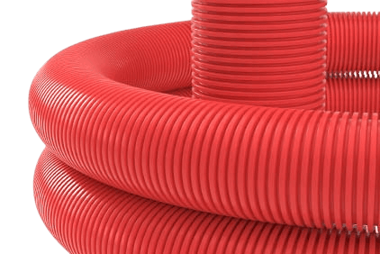 Double-walled flexible reinforced pipe for cable sewerage