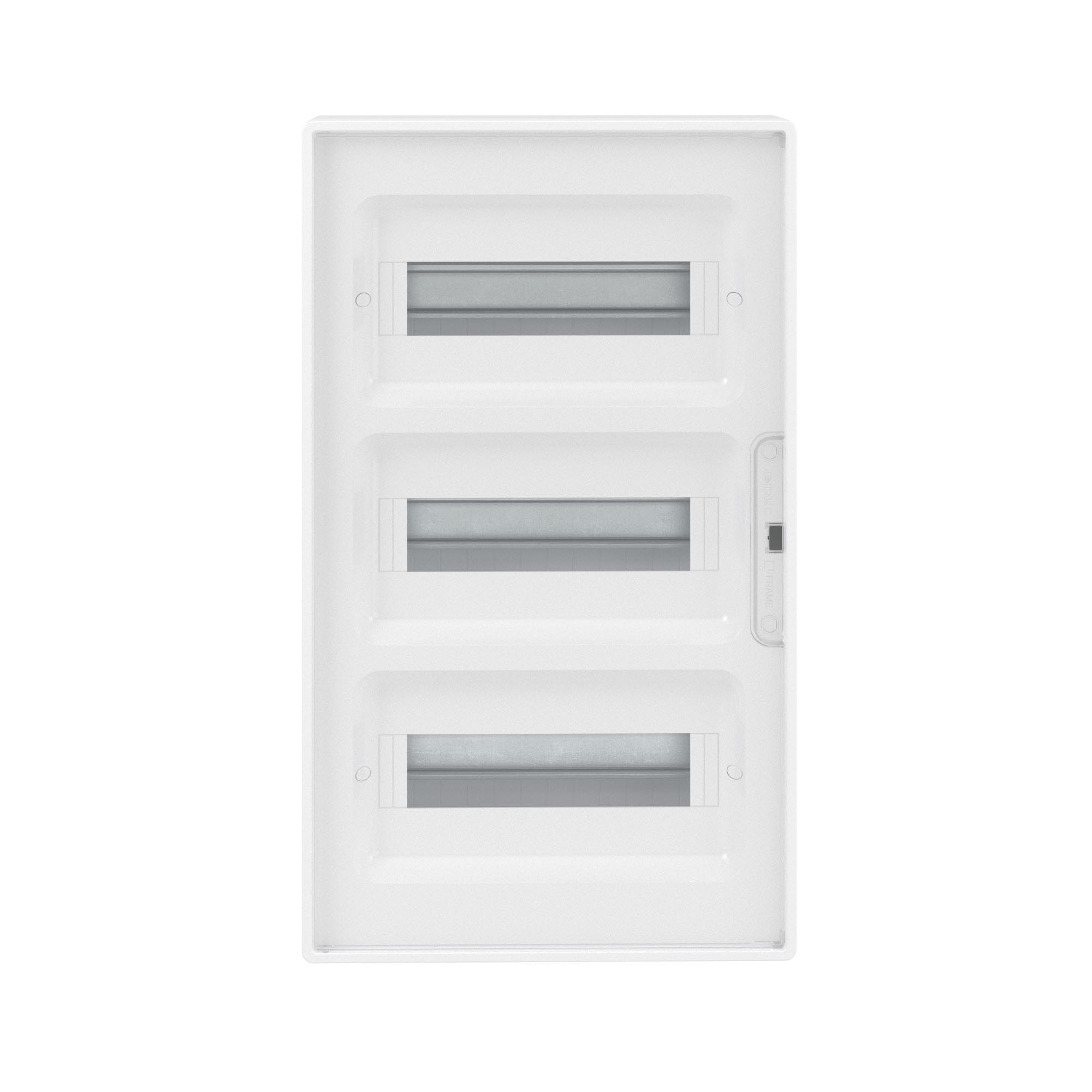 Щиток 36 мод настенный Фрейм (FRAME), белый с прозрачной дверцей, с 4 шинами PEN  (2шт на 8 отв. и 2шт на 10 отв.)