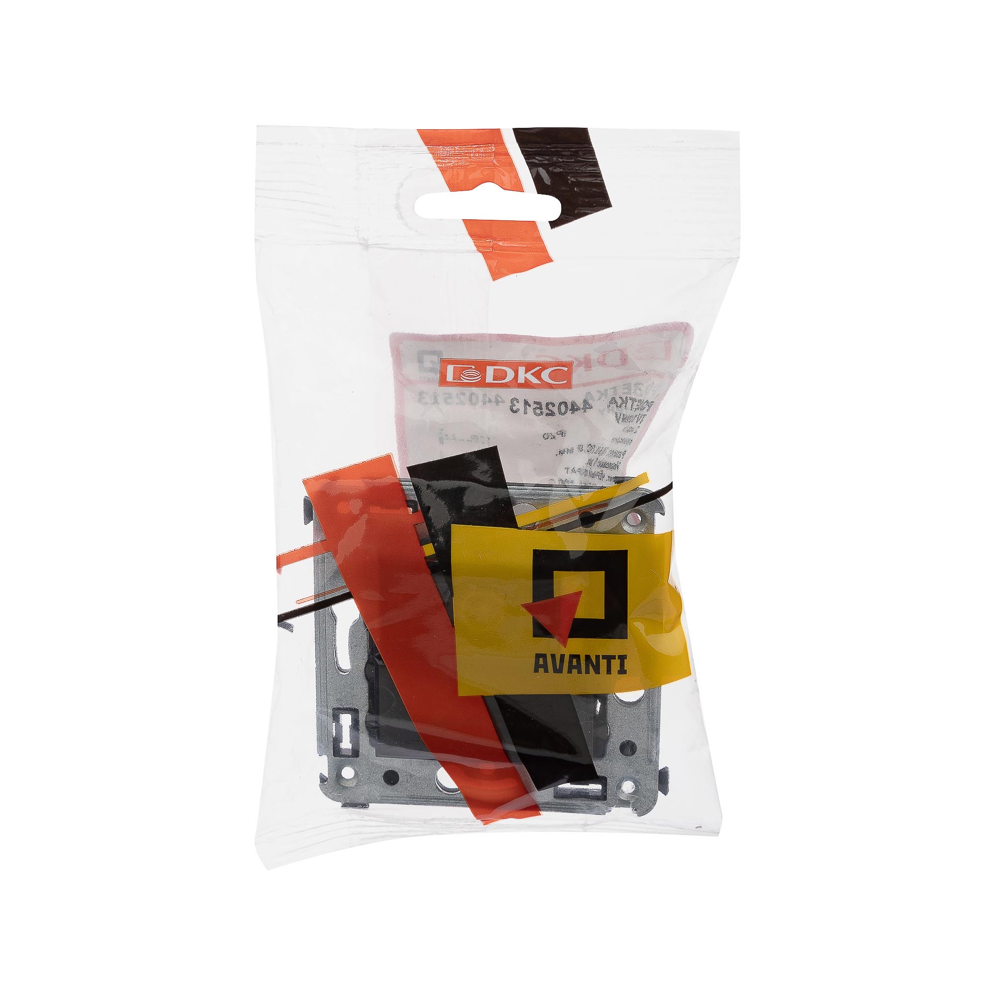 Розетка TV проходная в стену, Avanti, черный квадрат