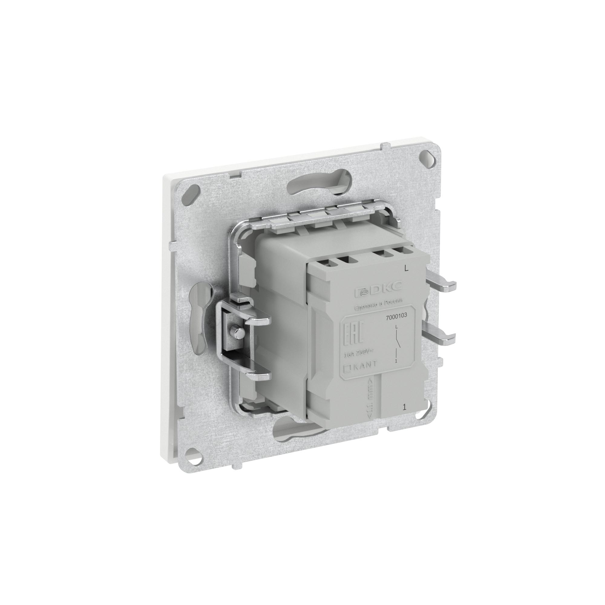 Выключатель одноклавишный, KANT, белая магнолия