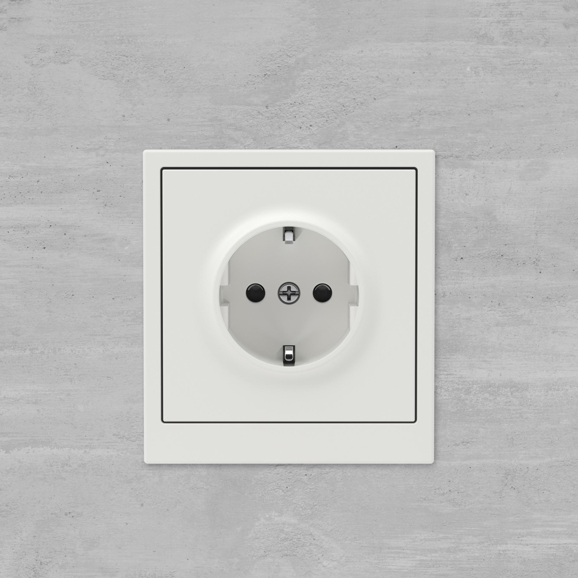 Розетка силовая, 2P+E, с з/ш, KANT, белый песок
