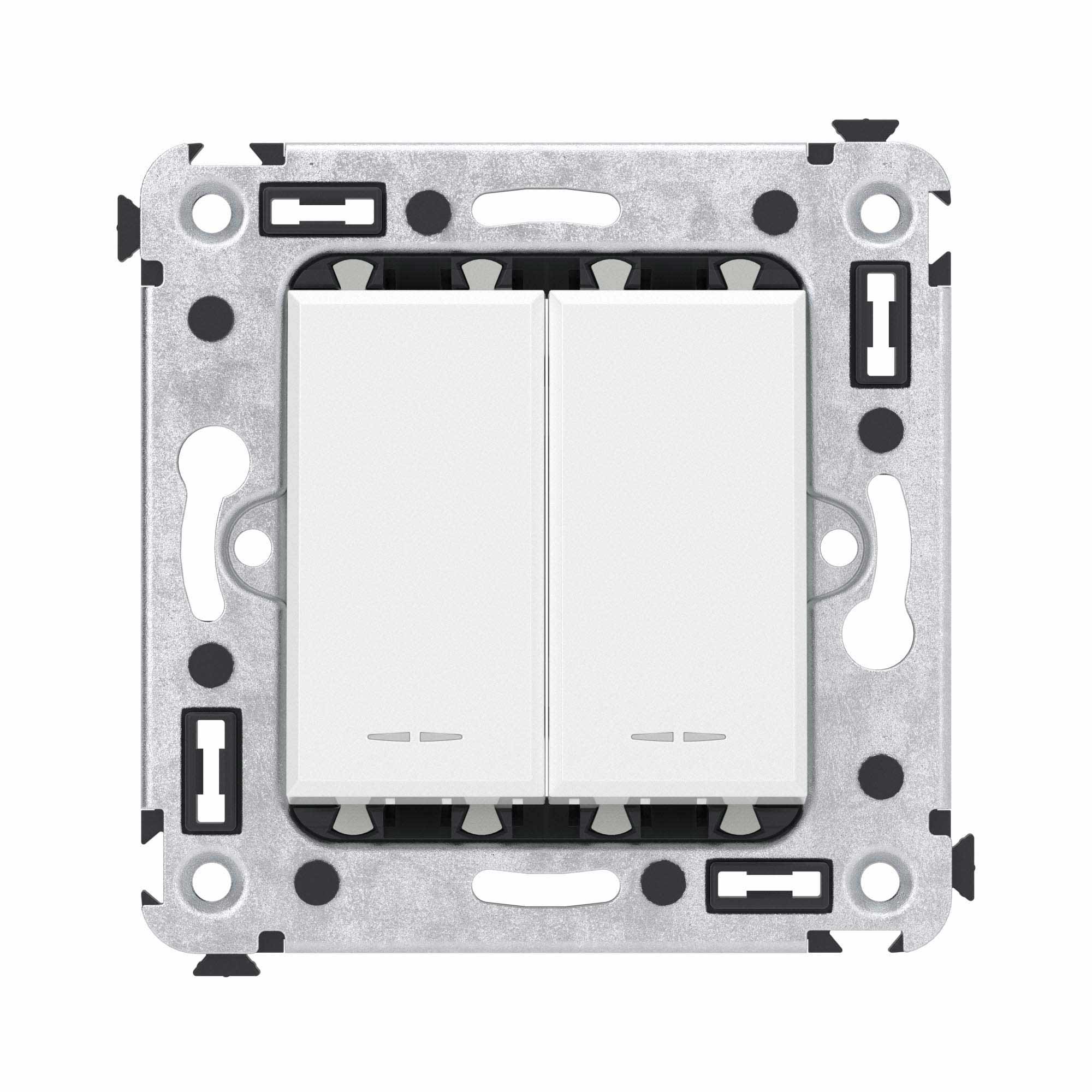 Выключатели, переключатели, инверторы Переключатель двухклавишный в стену, Avanti, белое облако DKC|ДКС