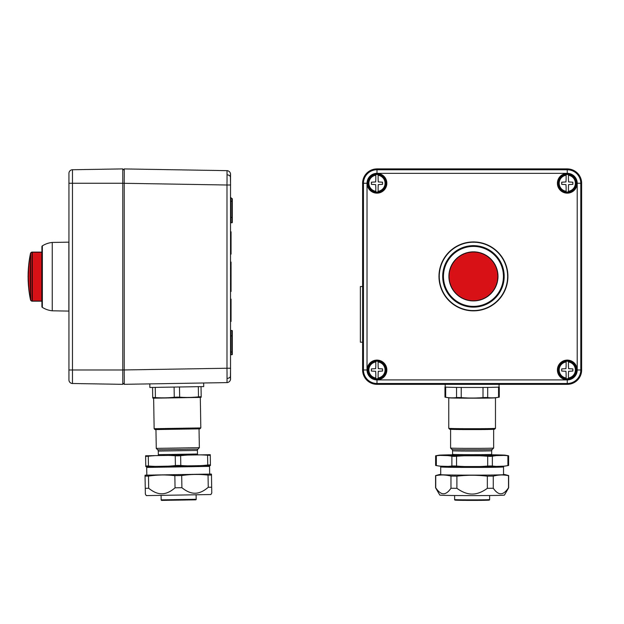 Взрывозащищенные посты Ex e Ex i Взрывозащищенный пост управления из алюминия CPE-A-12-(1xLR(250))-1xKAEPM2MHK-20(C)1Ex d e IIC Т5 Gb / Ex tb IIIC T95°C Db IP66 DKC|ДКС