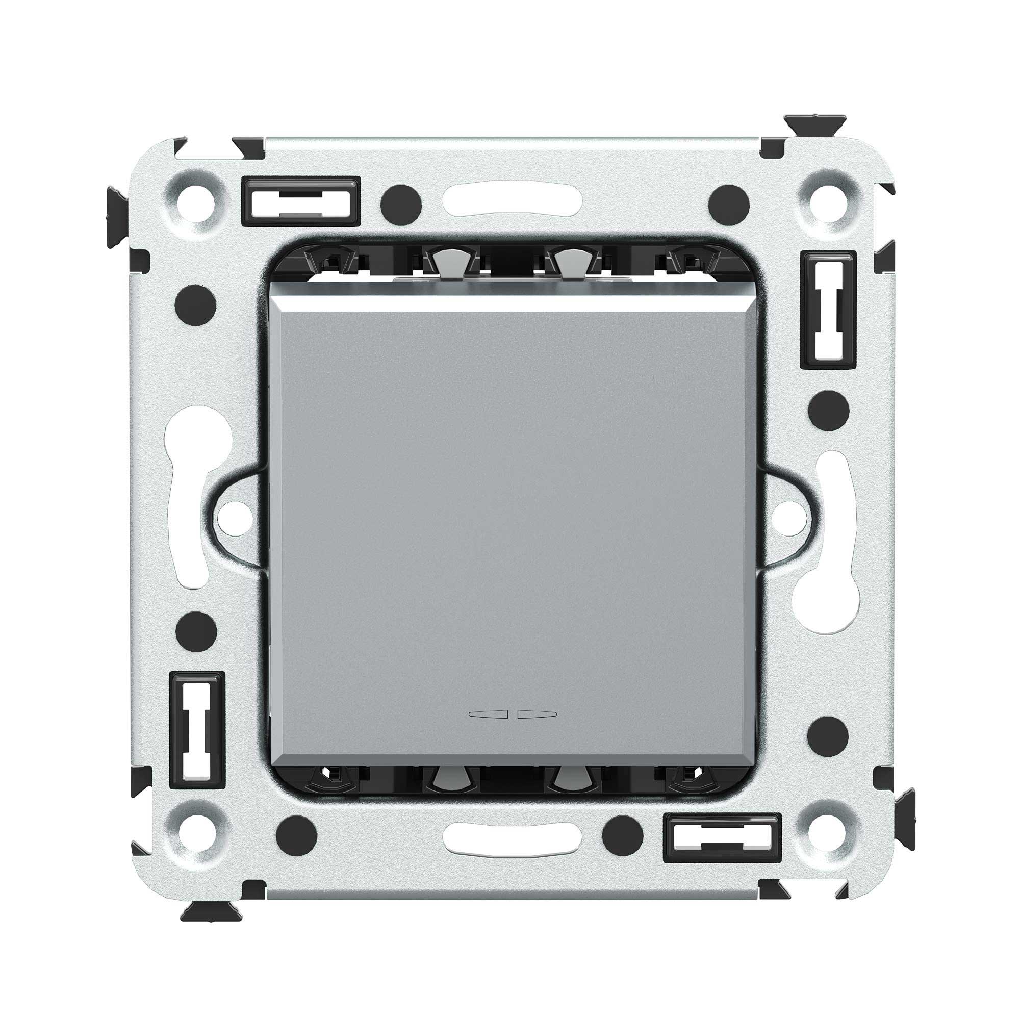 Выключатели, переключатели, инверторы Выключатель одноклавишный в стену, Avanti, закаленная сталь DKC|ДКС