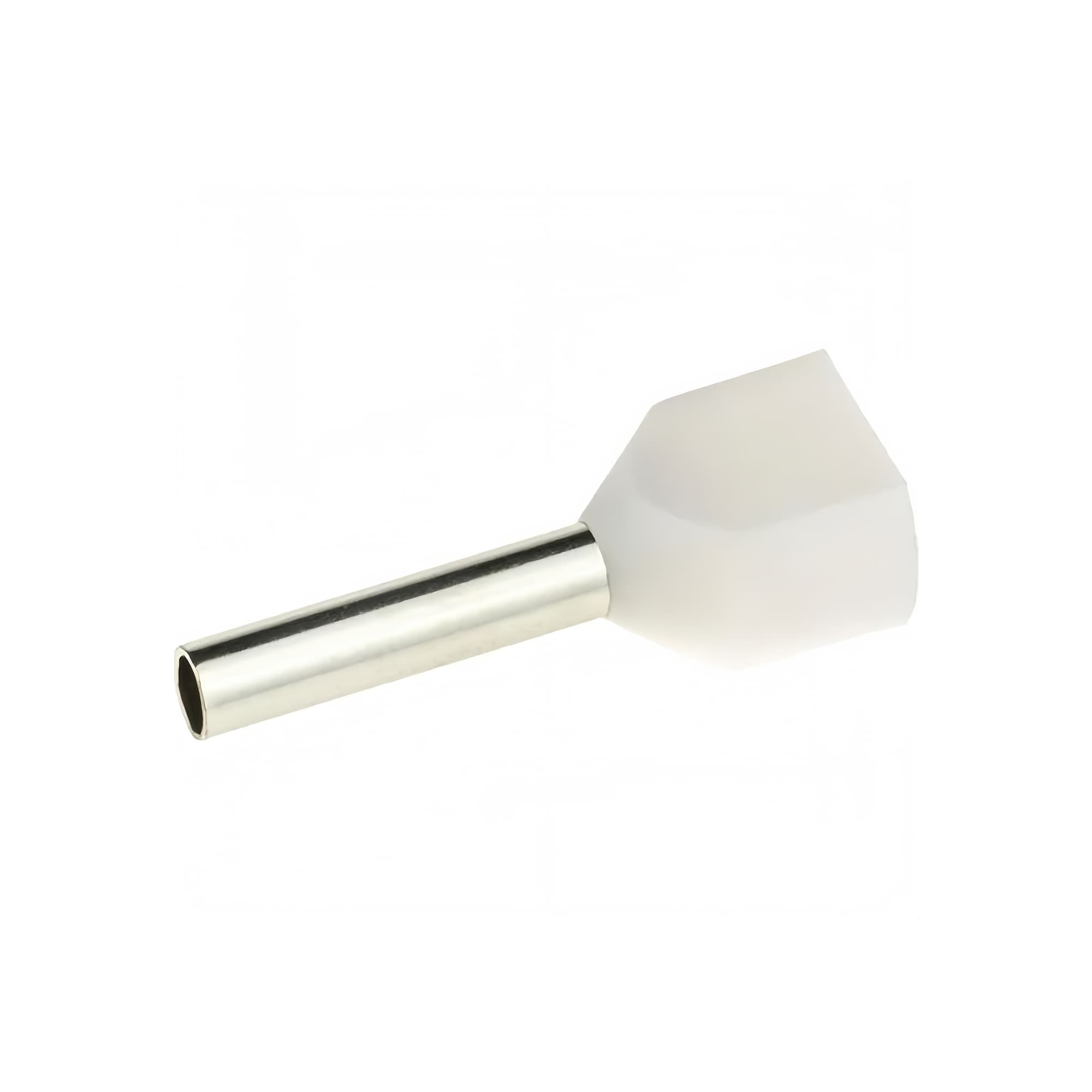 Кабельные наконечники штыревые втулочные изолированные (НШВИ) Наконечник-гильза двойная с изолир.фланцем для жилы сечением 0,5 кв.мм, длина контактной части 8мм, белый (НШВИ2 0.5-8) DKC|ДКС