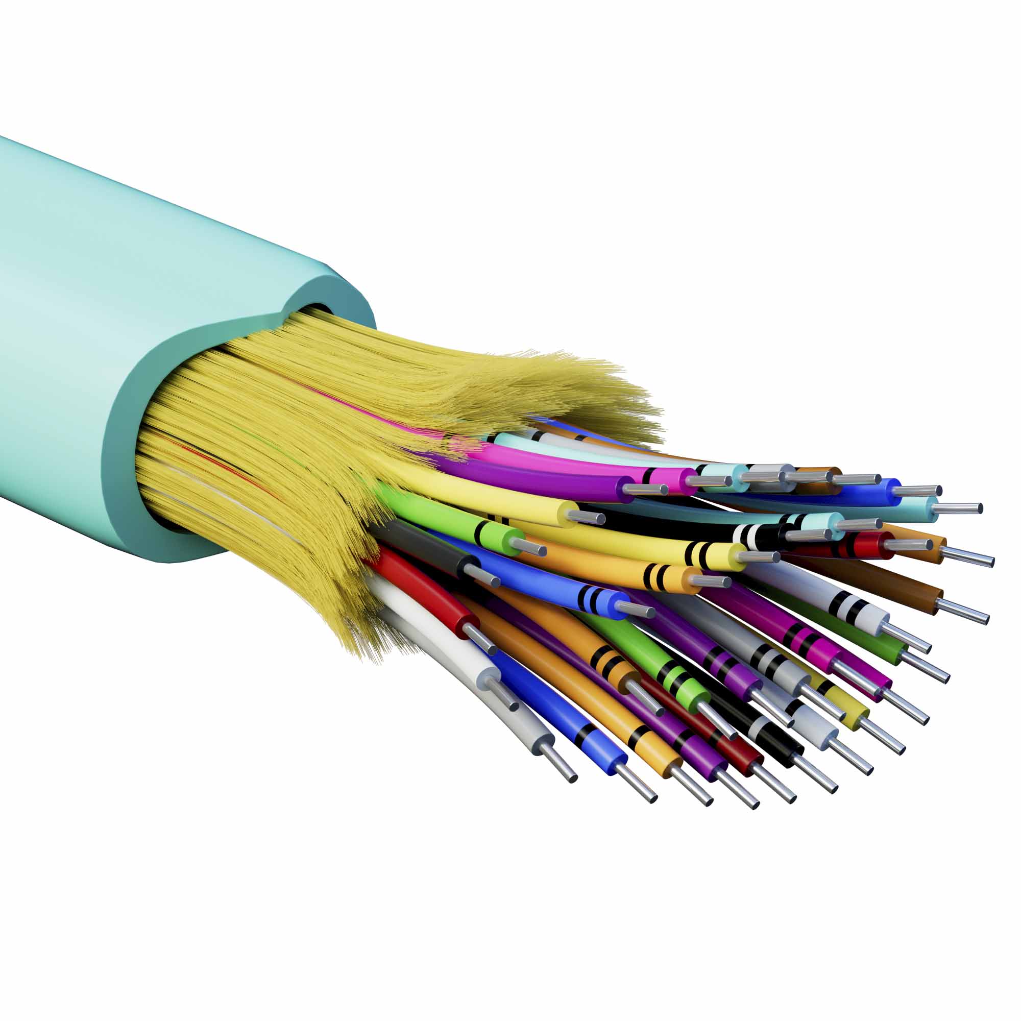 Кабели для внутренней прокладки с волокнами ОМ3 Кабель волоконно-оптический, распределительный, арамидные упрочняющие нити, для внутренней прокладки, нг(A)-HFLTx, 36 ОВ, категория OM3 (G.651.1) плотный буфер, 0,4 кН, барабан 500 м DKC|ДКС