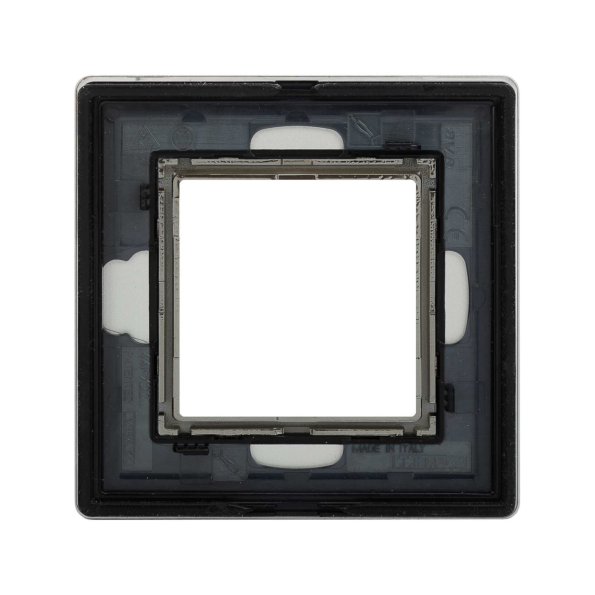 Рамка из алюминия 1 пост (2 мод.), Avanti, серая