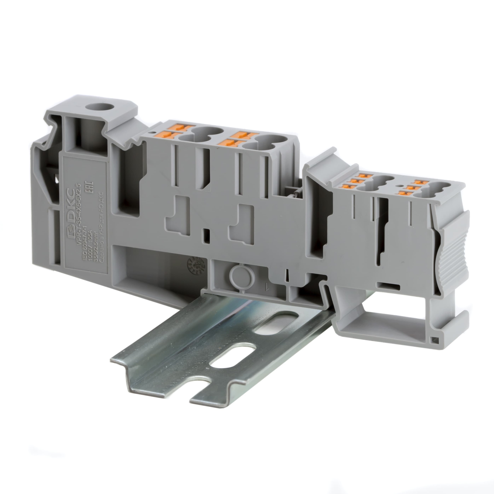 Клемма гибридная, винтовой зажим 35 кв.мм, push-in 4х6 кв.мм, 6х2.5кв.мм