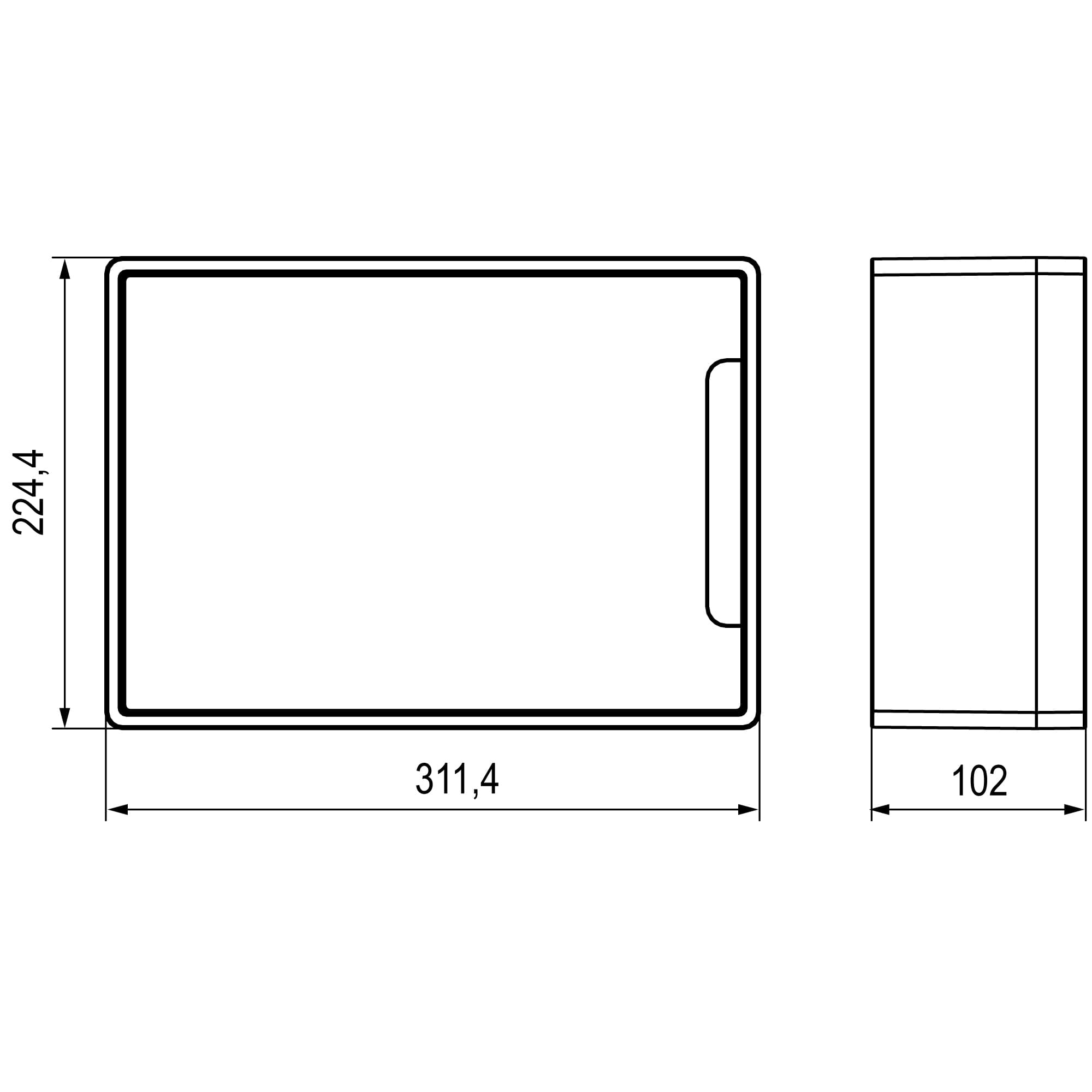 Щиток 12 мод настенный Фрейм (FRAME), белый, с белой дверцей, с 2 шинами PEN на 6 и 8 отв.