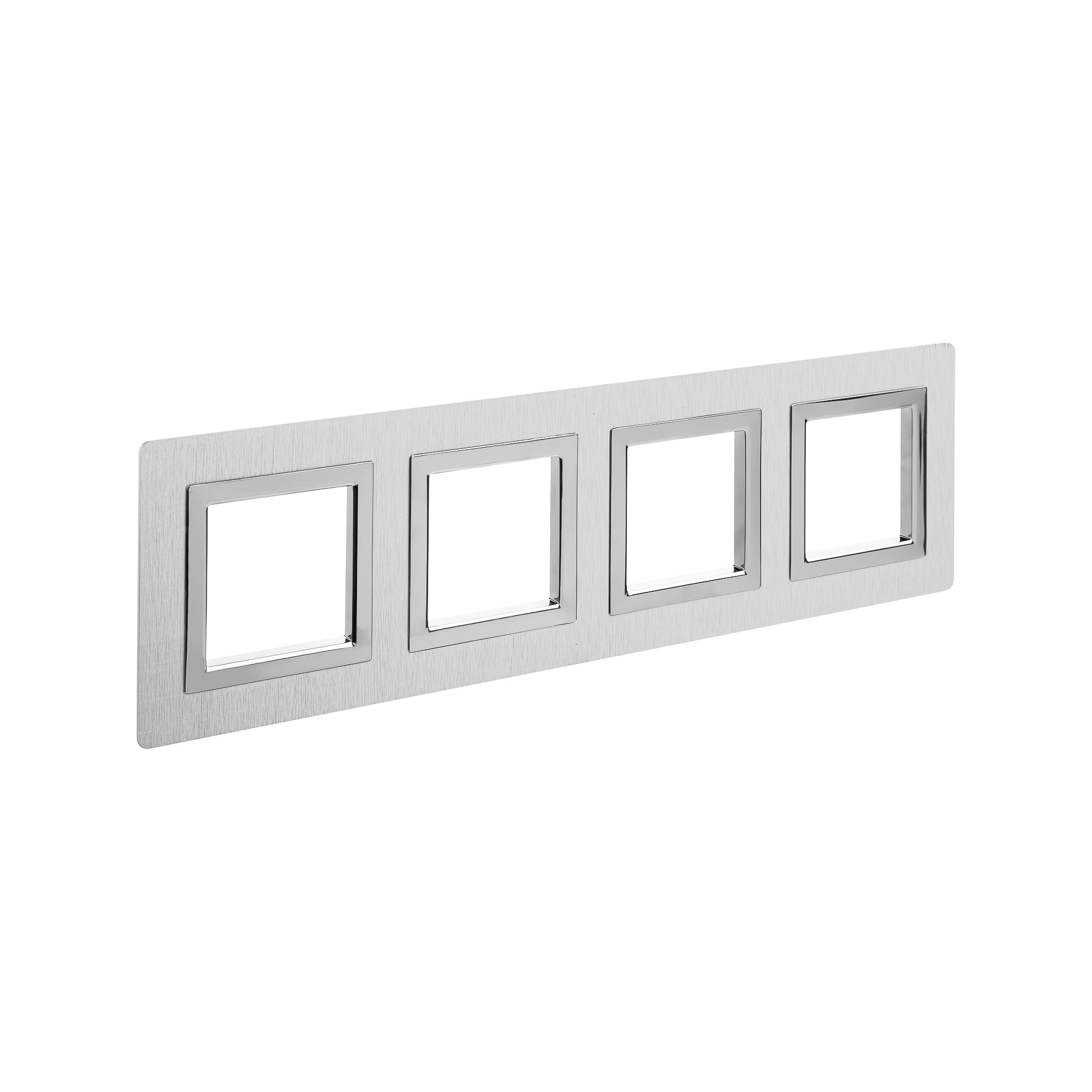 Рамка из алюминия 4 поста (8 мод.), Avanti, серая