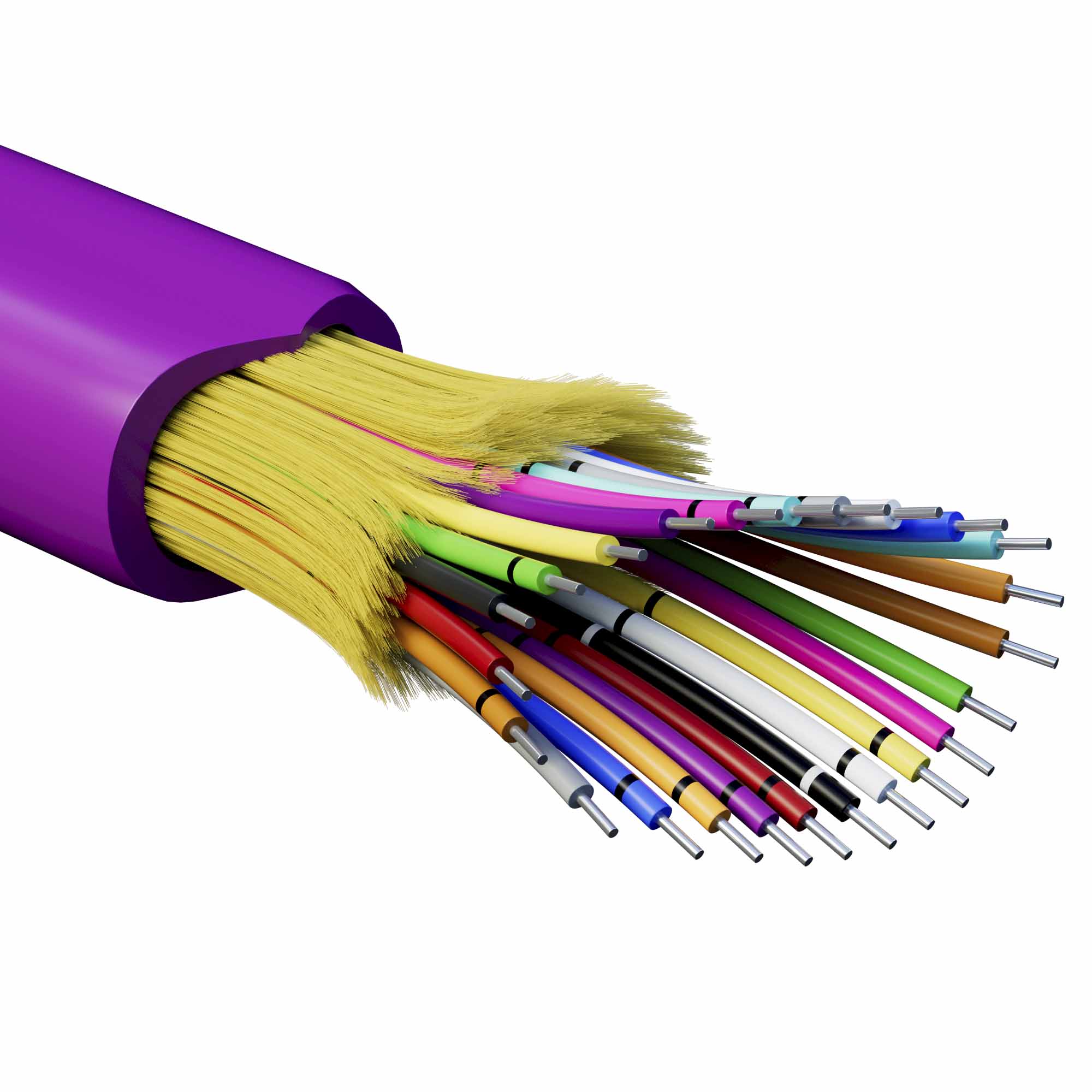 Кабель волоконно-оптический, распределительный, арамидные упрочняющие нити, для внутренней прокладки, нг(A)-HFLTx, 24 ОВ, категория OM4 (G.651.1) плотный буфер, 0,4 кН, барабан 2000 м