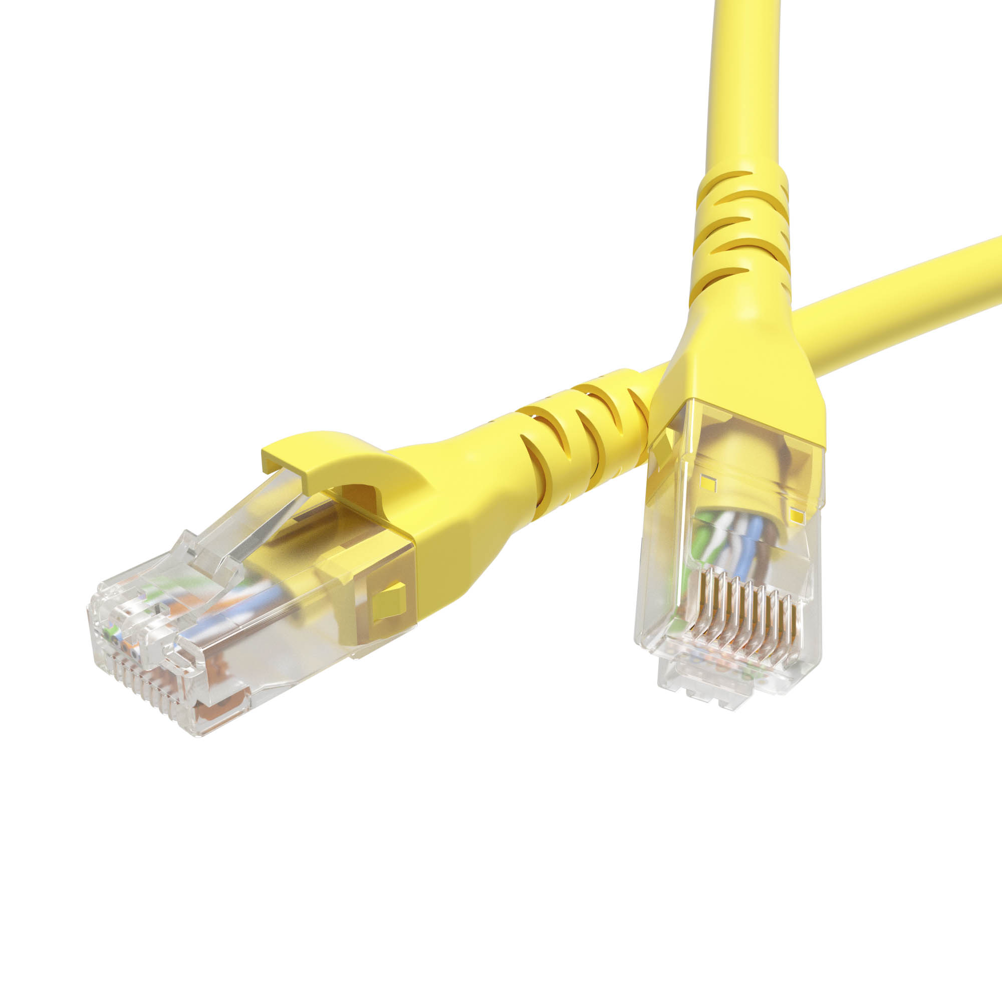 Коммутационные шнуры  кат. 5е Патч-корд неэкранированный CAT5E U/UTP 4х2, LSZH, желтый, 5.0м DKC|ДКС