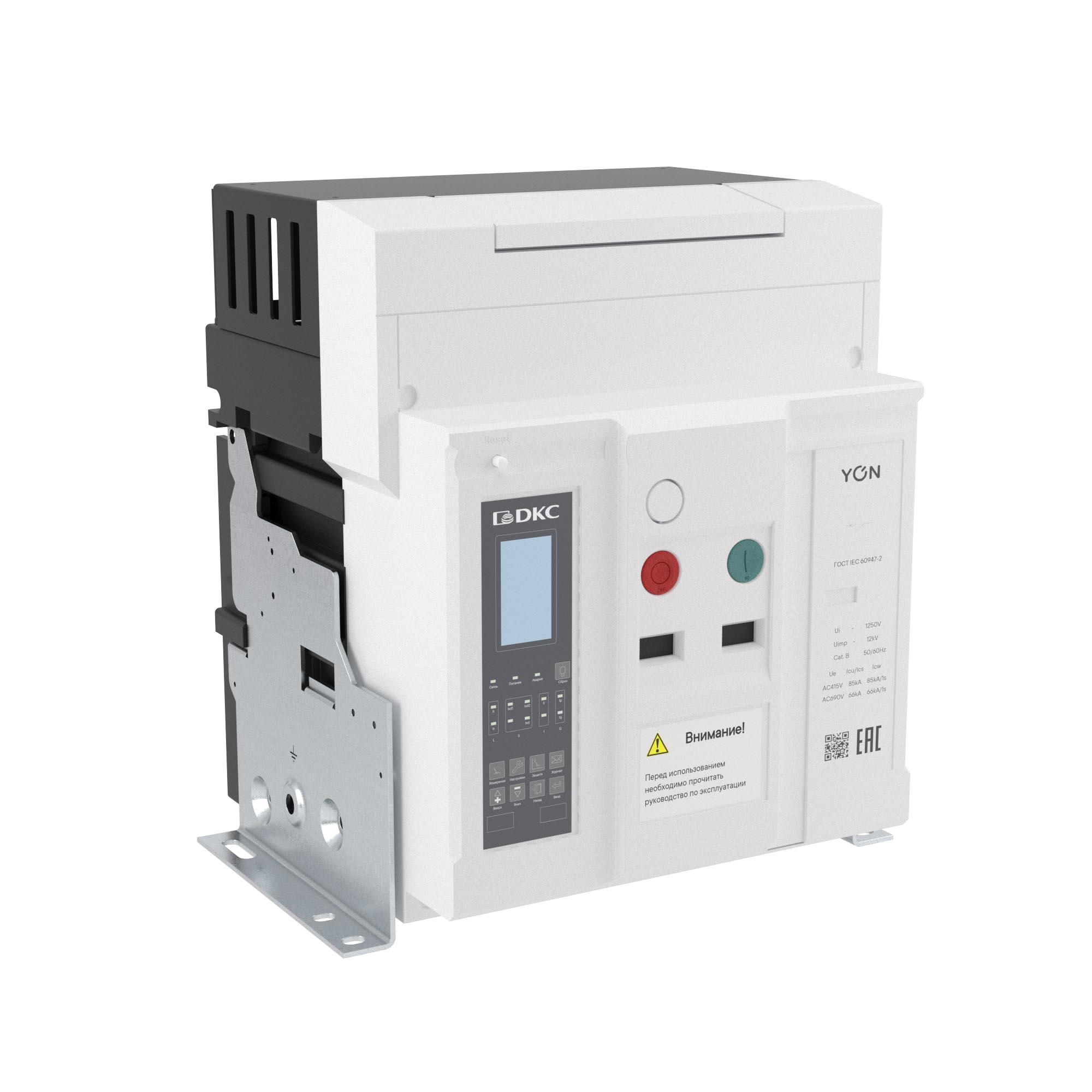 Воздушные автоматические выключатели YON pro ANX  Воздушный автоматический выключатель YON pro ANX10H 3P 1000 А 85 кА, типоразмер N, расцепитель ETE, стационарный, горизонтальное/вертикальное подключение, управление 220 В AC DKC|ДКС