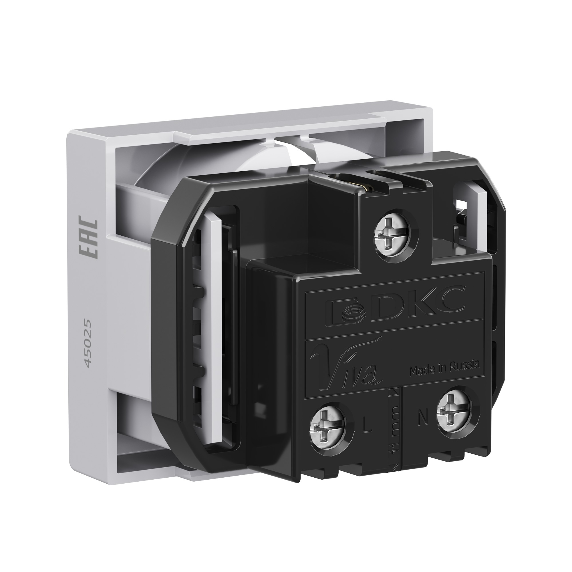 Розетка силовая 2Р+Е, со шторками, ЭУИ Вива (Viva)