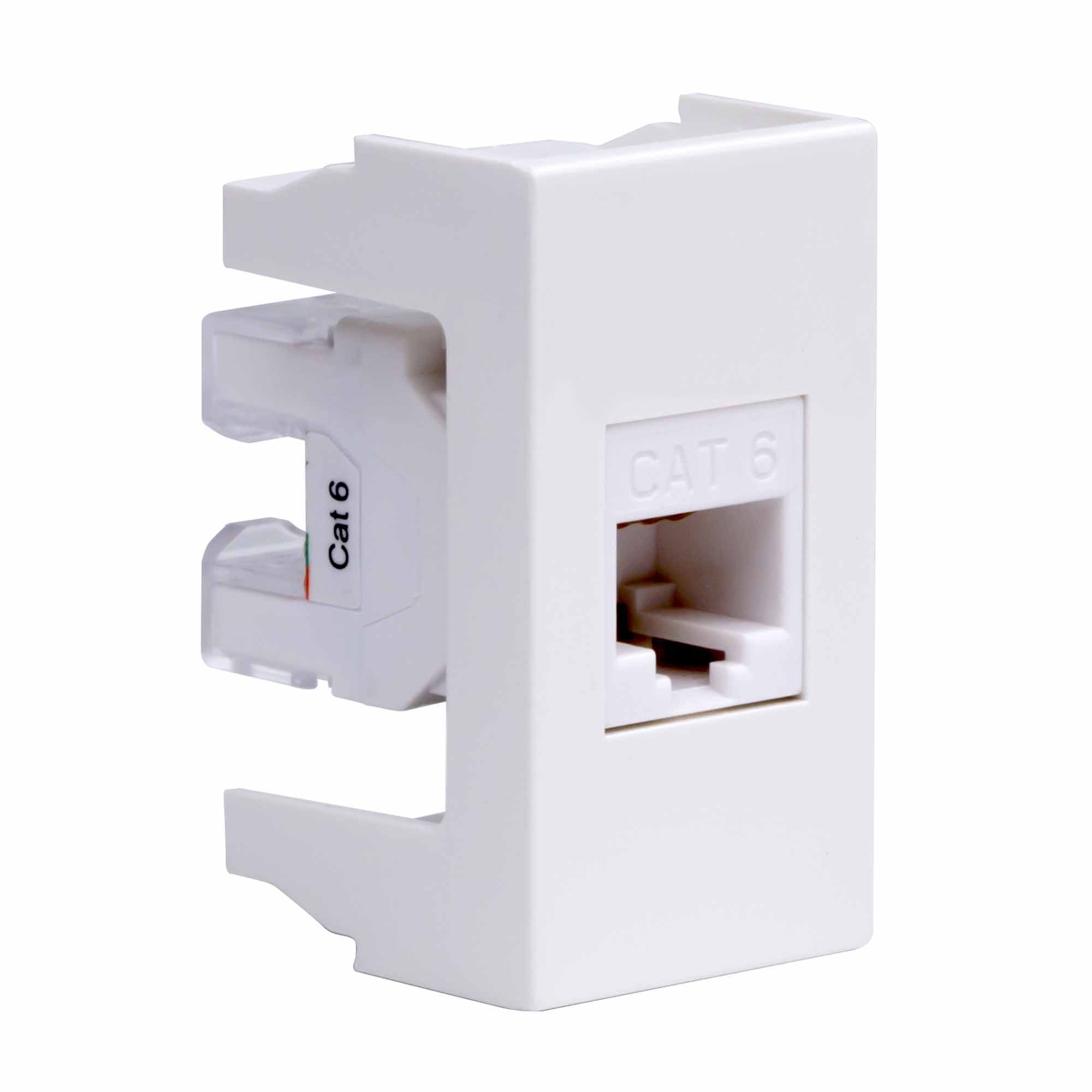 Компьютерная розетка RJ-45, кат. 6, 8P8C, ЭУИ Вива (Viva), белая, 1модуль