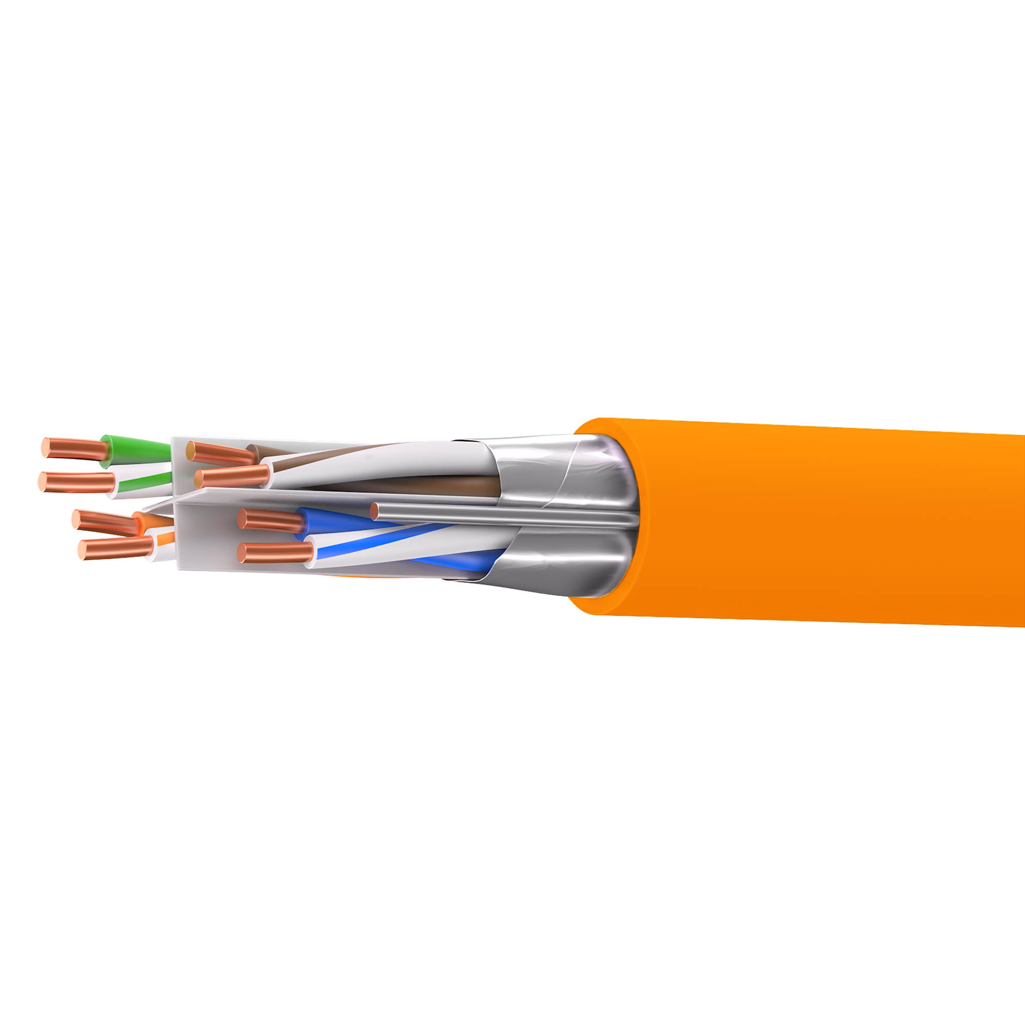 Кабель витая пара кат. 6 Кабель витая пара кат. 6 экранированный F/UTP, 4 пары, нг(А)-LSLTx, цветвнешней оболочки оранжевый катушка 305 м DKC|ДКС
