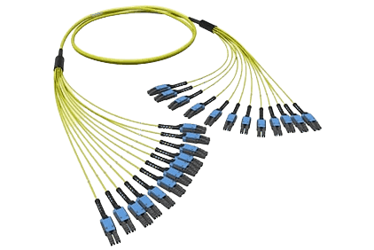 Fiber optic fan-out cable assemblies 48 fibers, 24xLC Duplex Uniboot/24xLC Duplex Uniboot