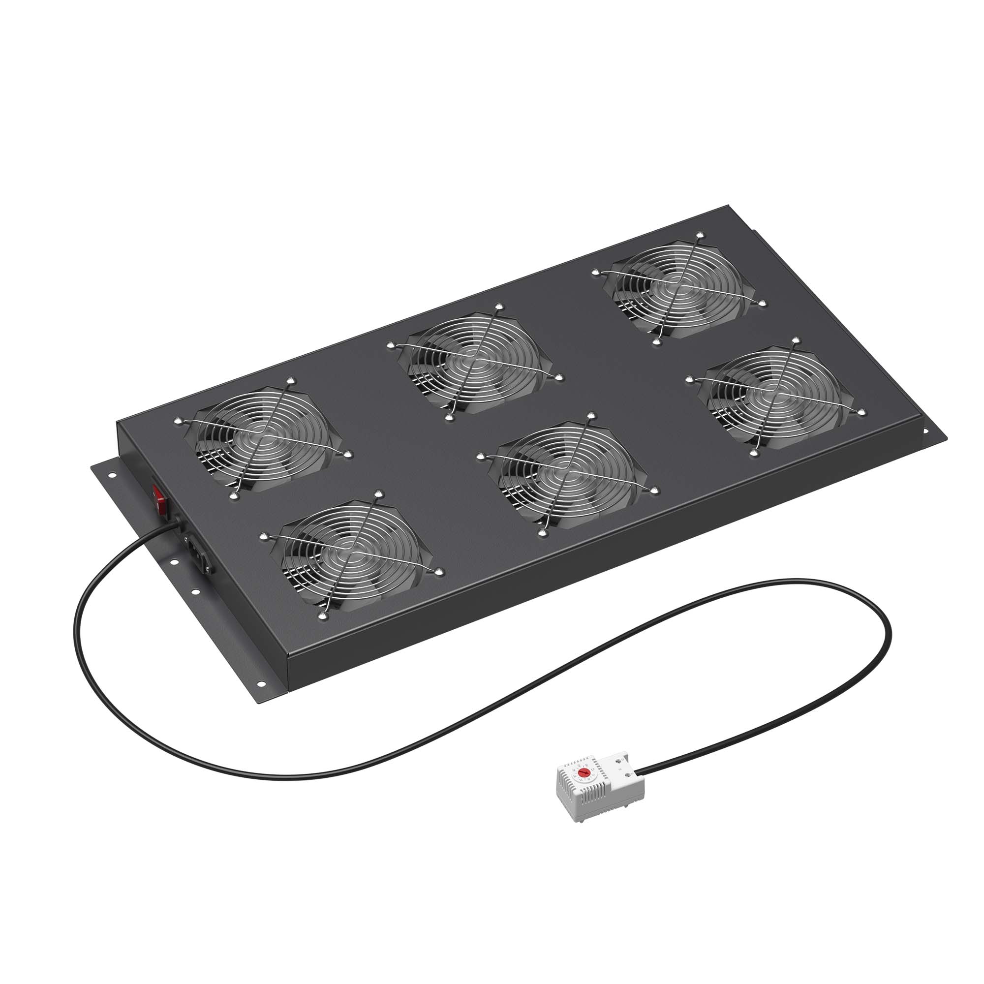 Потолочный модуль 6 вентиляторов с термостатом IT CQE шириной 800мм, RAL7011