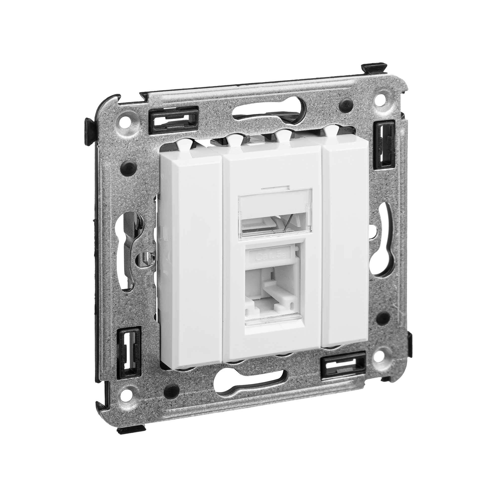 Компьютерная розетка RJ-45 в стену, кат.5e одинарная, Avanti, белоеоблако