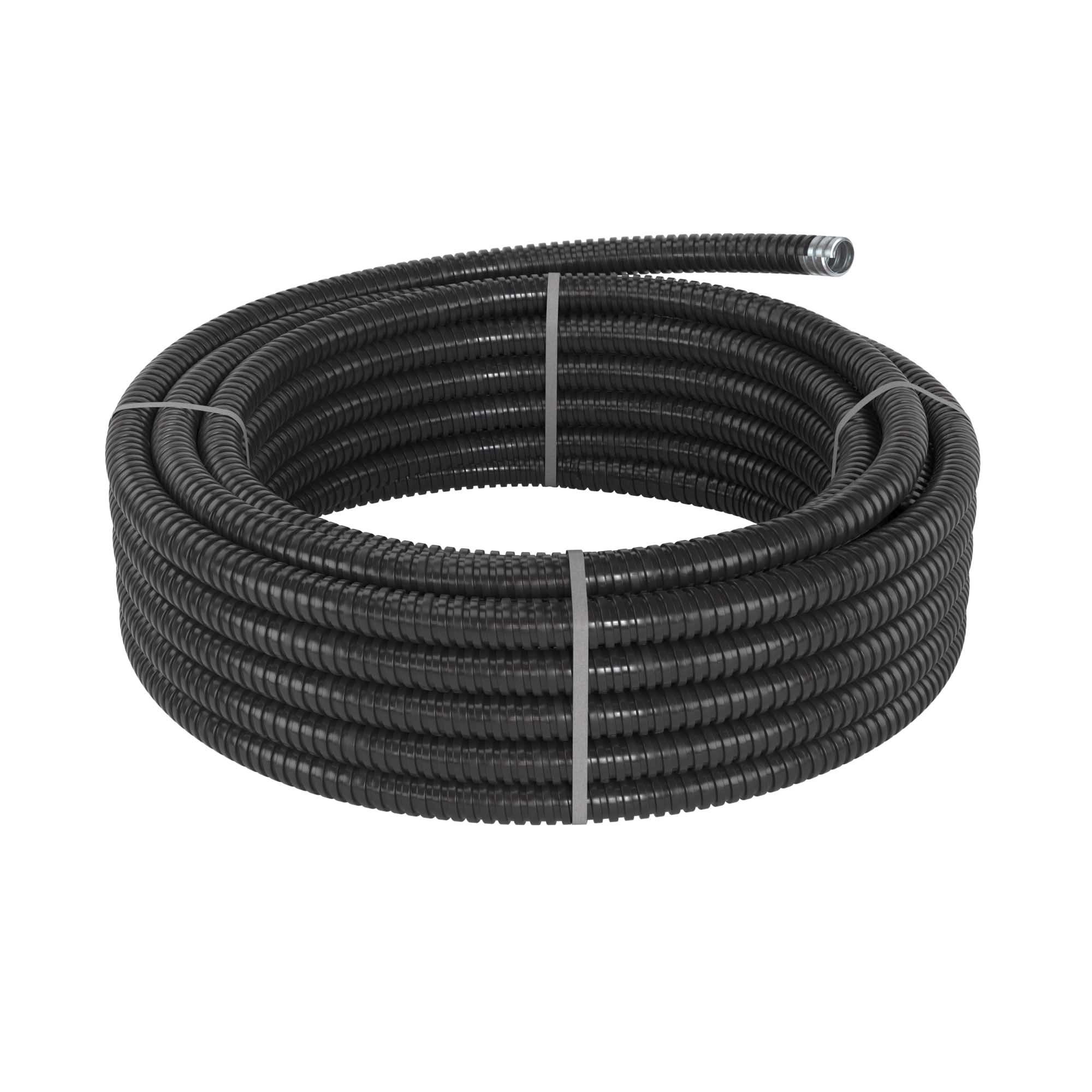 Металлорукав DN 35мм в герметичной ПВХ изоляции, низкотемпературный, Dвн 35,0 мм, Dнар 41,0, 25 м, цвет чёрный