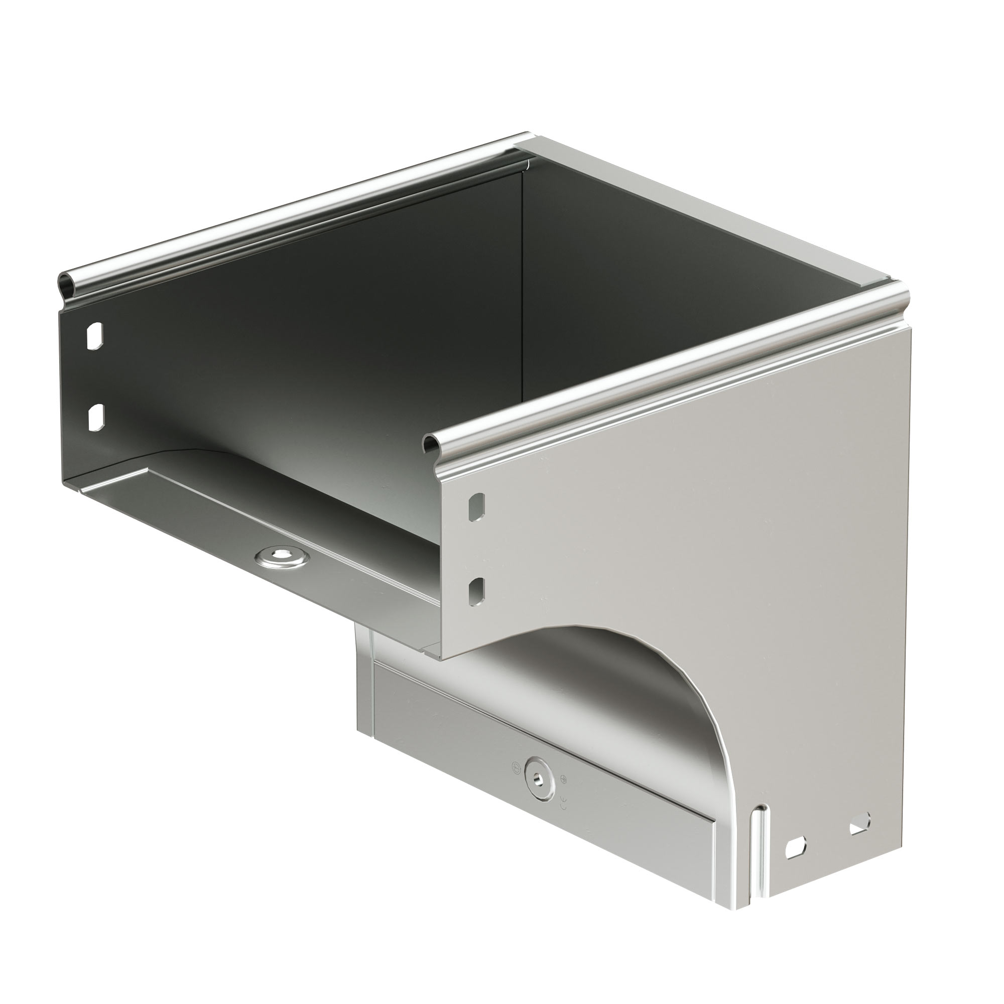 Комплектные аксессуары Угол CDV 90 вертикальный внешний осн.100 H50 в комплекте с крепежными элементами и соединительными пластинами, необходимыми для монтажа, горячеоцинкованный DKC|ДКС