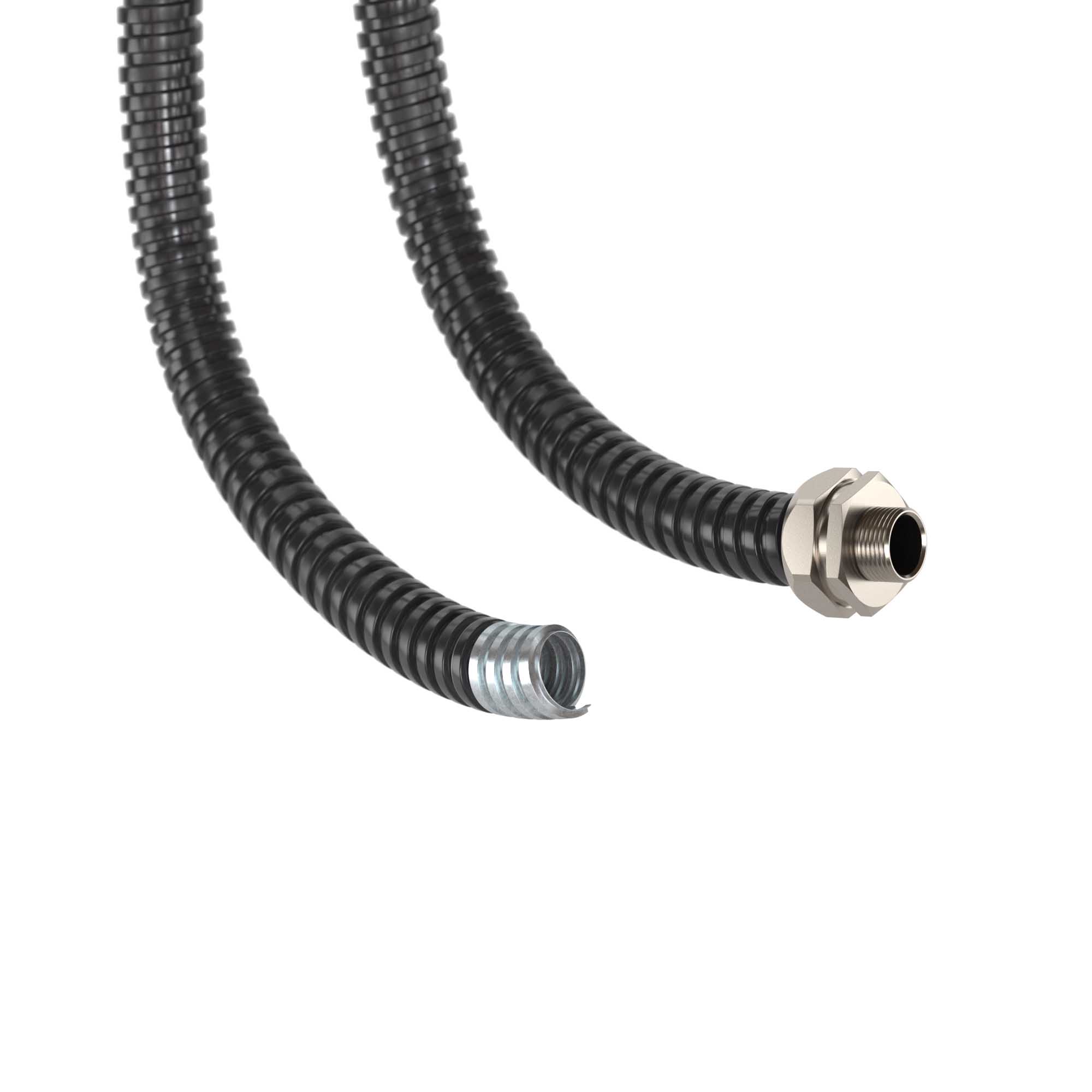 Металлорукав DN 35мм в герметичной ПВХ изоляции, низкотемпературный, Dвн 35,0 мм, Dнар 41,0, 25 м, цвет чёрный