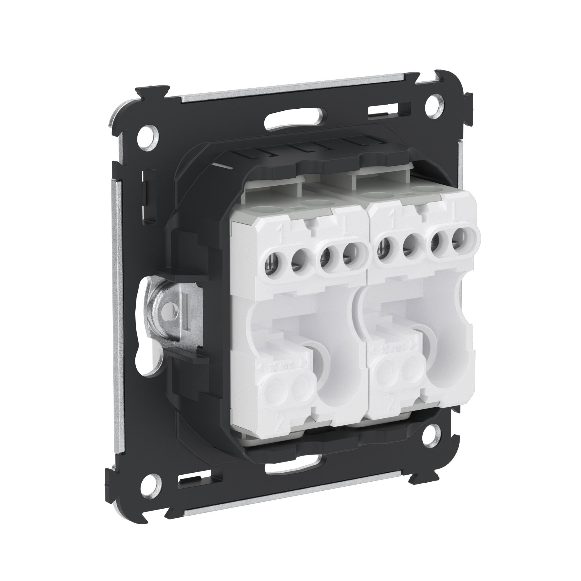 Кнопка двухклавишная в стену, Avanti, белое облако