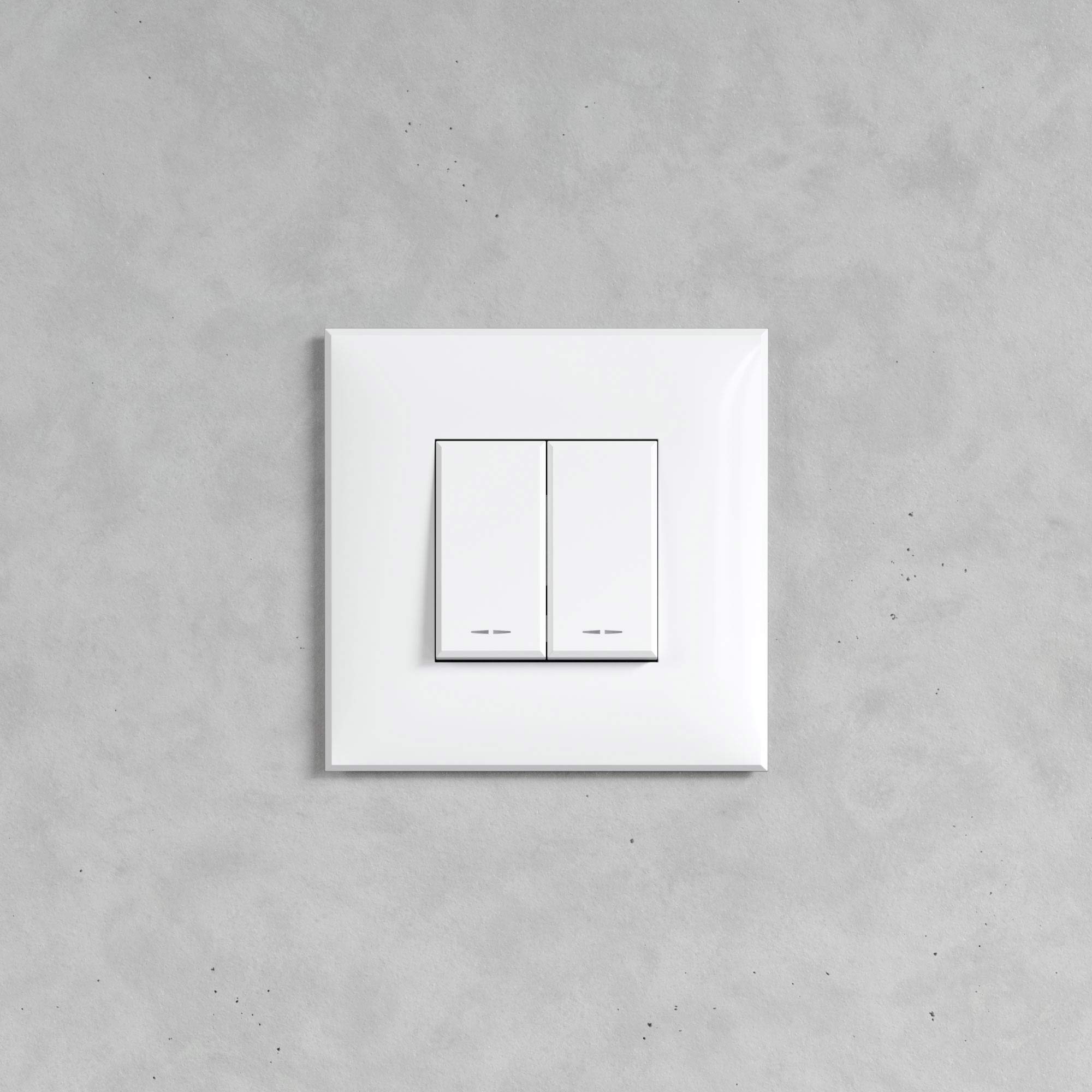 Кнопка двухклавишная в стену, Avanti, белое облако