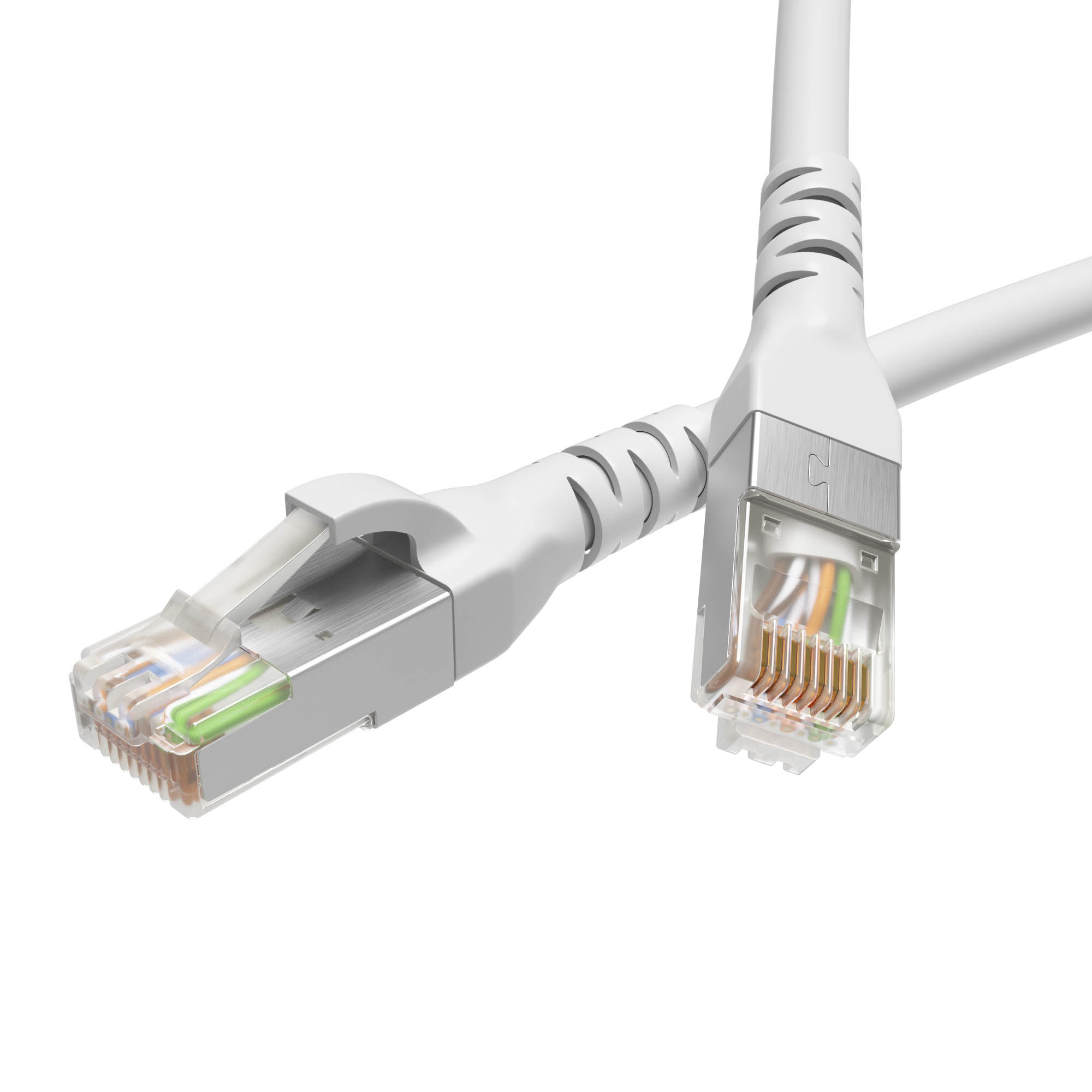 Коммутационные шнуры  кат. 5е Патч-корд экранированный CAT5E F/UTP 4х2, LSZH, белый, 0.5м DKC|ДКС