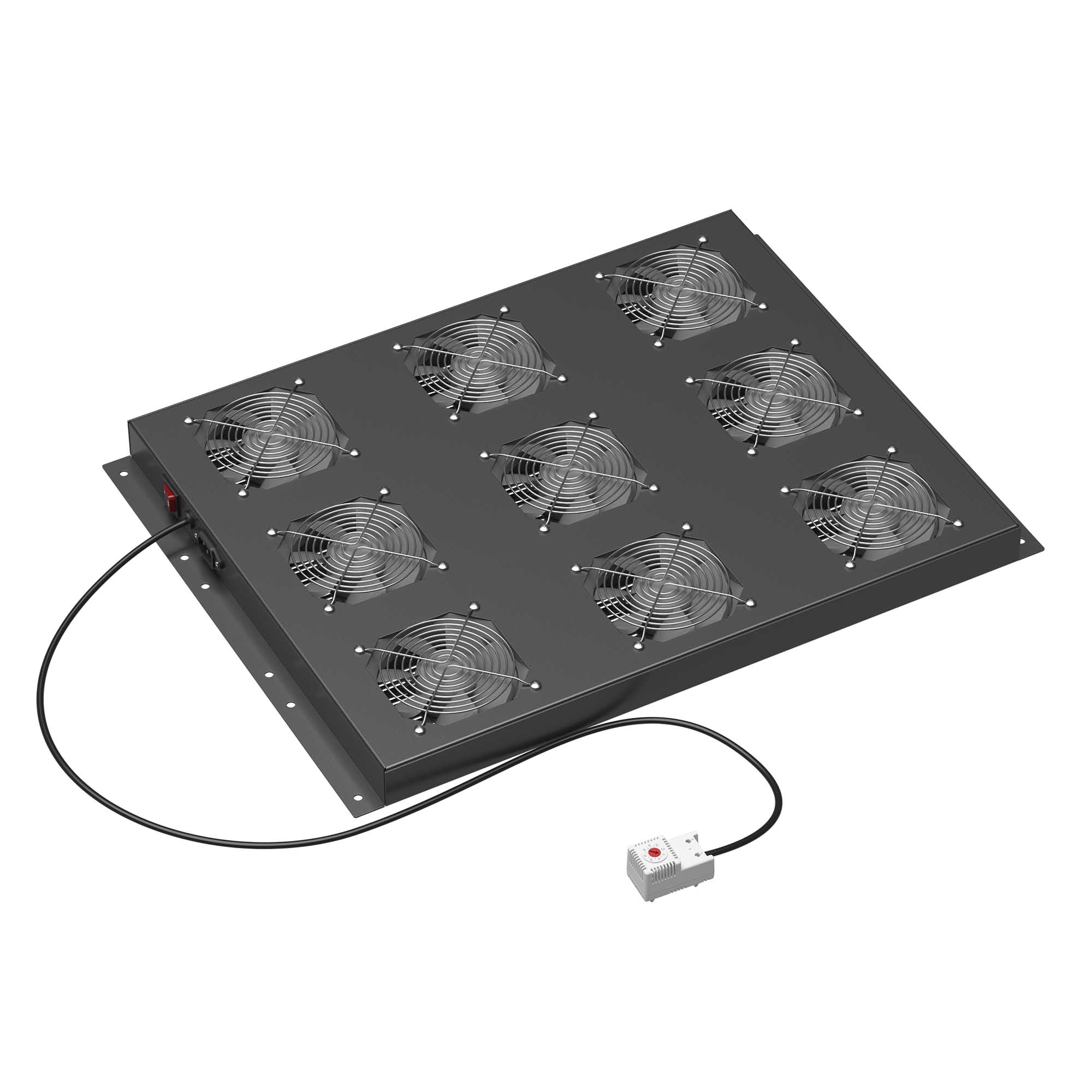 Потолочный модуль 9 вентиляторов с термостатом IT CQE шириной 800мм, RAL9005