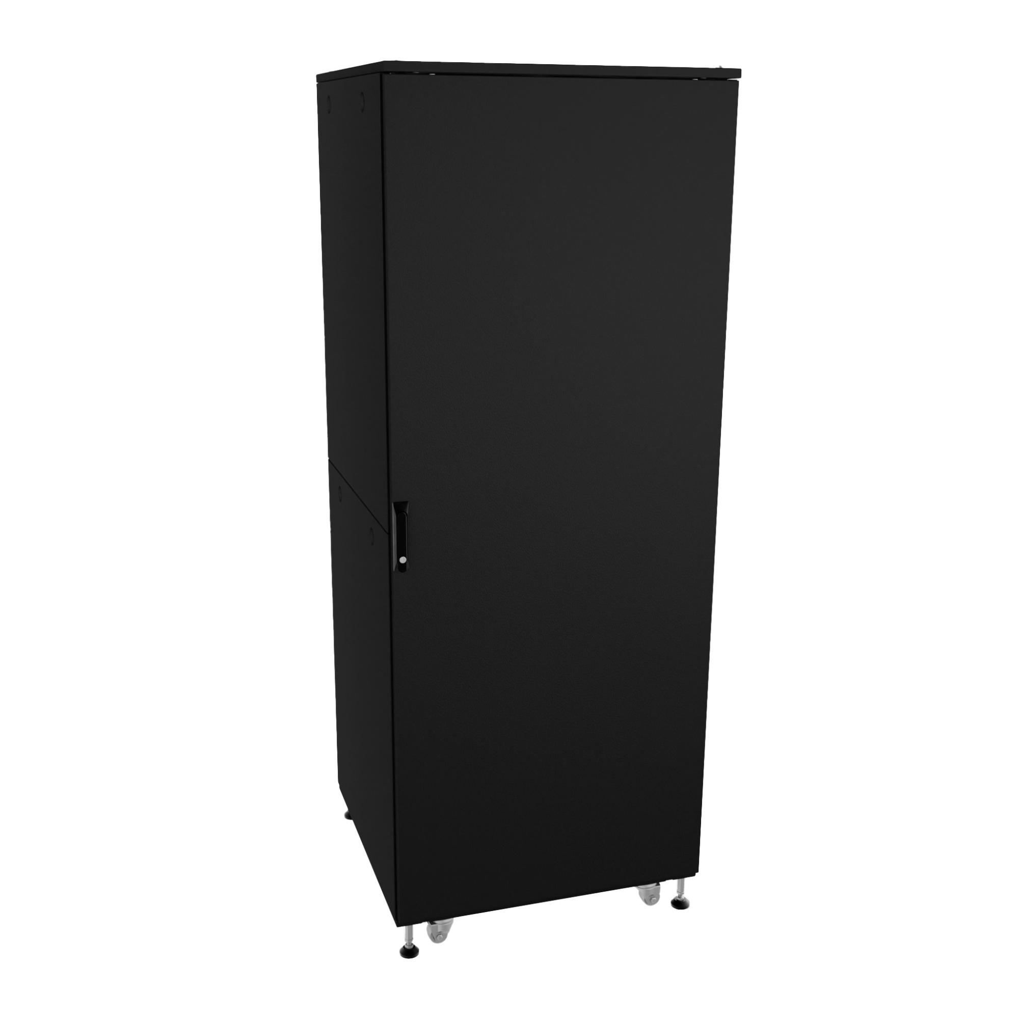 Коммутационные шкафы, 42U, сплошные двери Шкаф напольный разобранный 19'' IT-CQE-N 42U 800x1200мм, крыша с вырубкой, сплошная металл и двойная сплошная металл, двойные боковые панели, черный RAL9005 DKC|ДКС