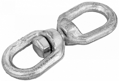 Такелаж Вертлюг петля-петля D6, оцинкованная сталь DKC|ДКС