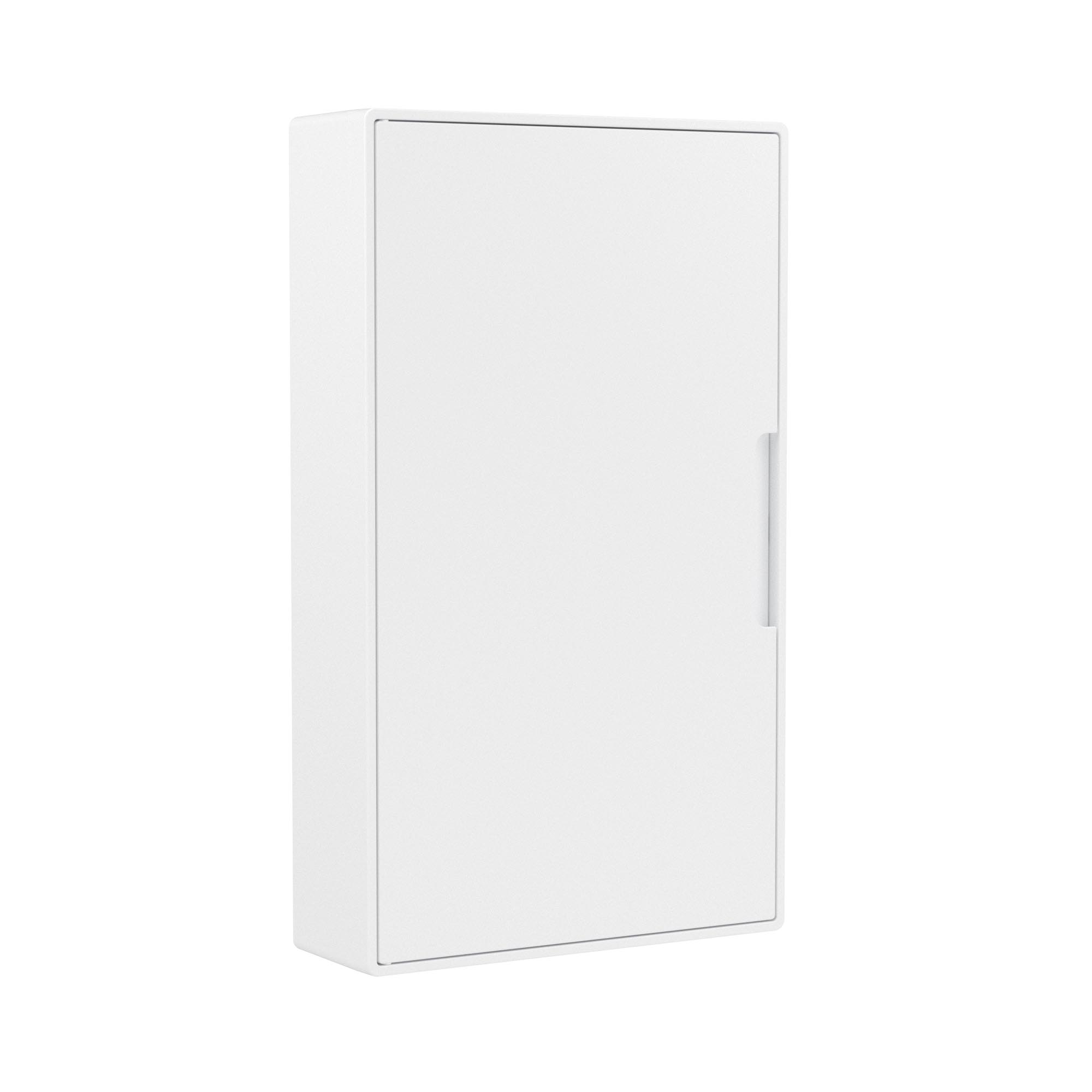 Модульные щитки "Фрейм" (FRAME) навесные Щиток 36 мод настенный слаботочный Фрейм (FRAME), белый, с белой дверцей, с  монтажной платой, 2 розетками (арт. 76482B) и установочной рамкой DKC|ДКС