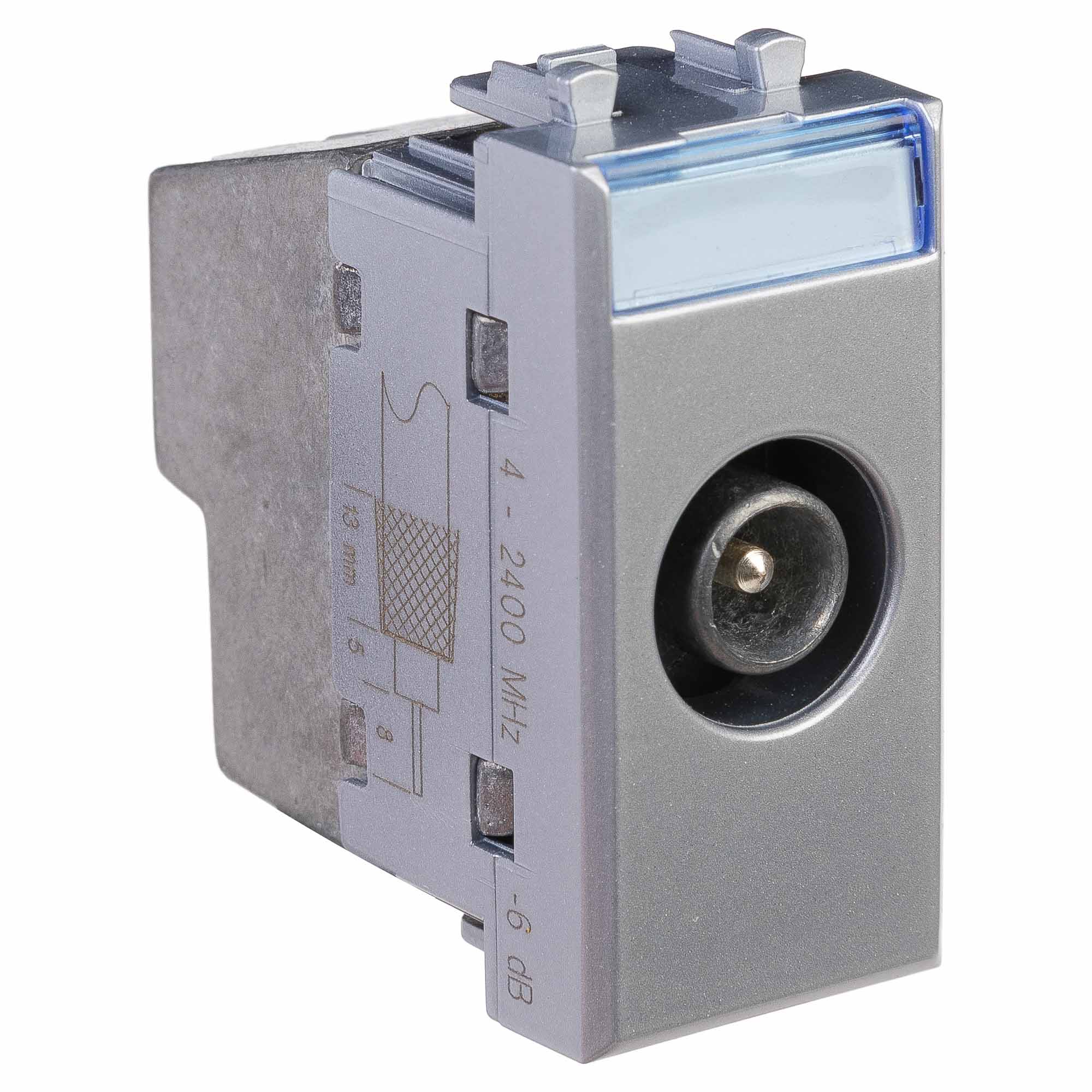 Розетка ТВ проходная, Avanti, закаленная сталь, 1 мод