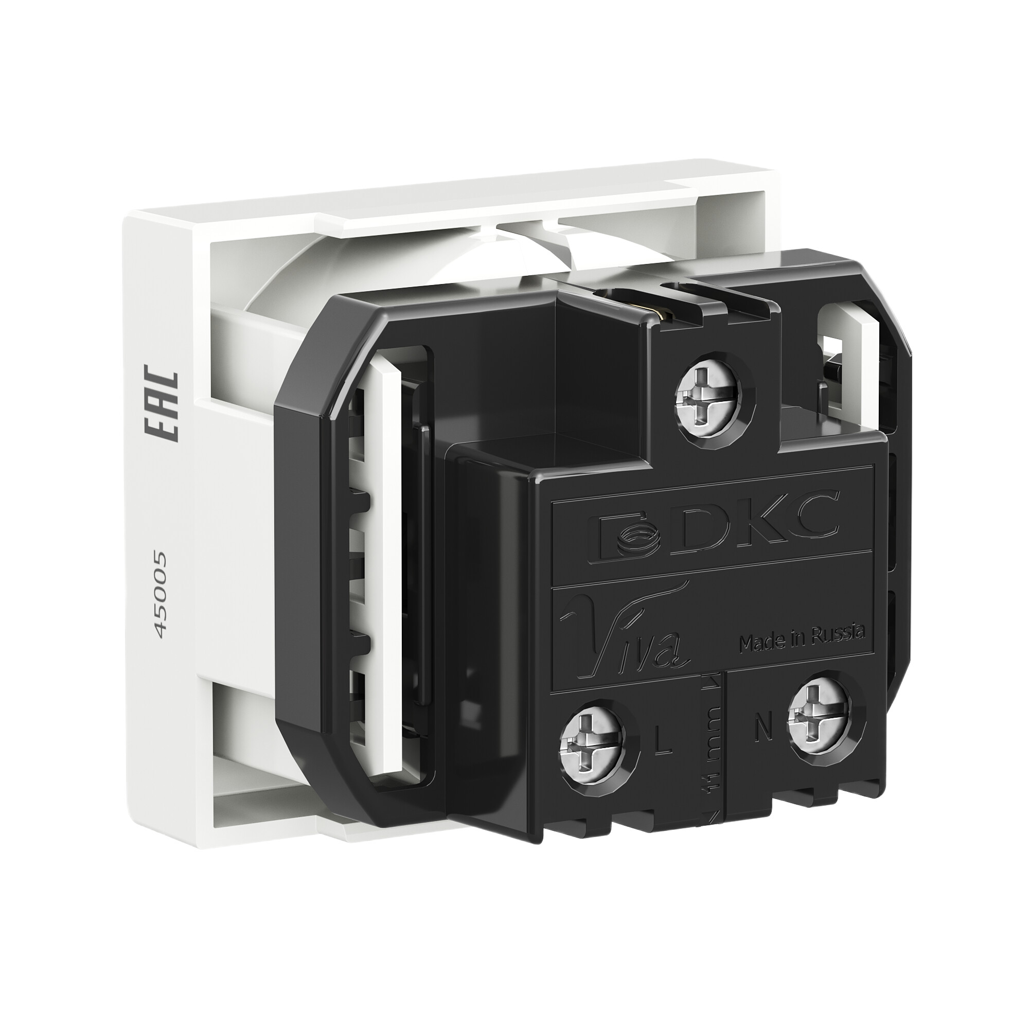 Розетка силовая 2Р+Е, со шторками, ЭУИ Вива (Viva)