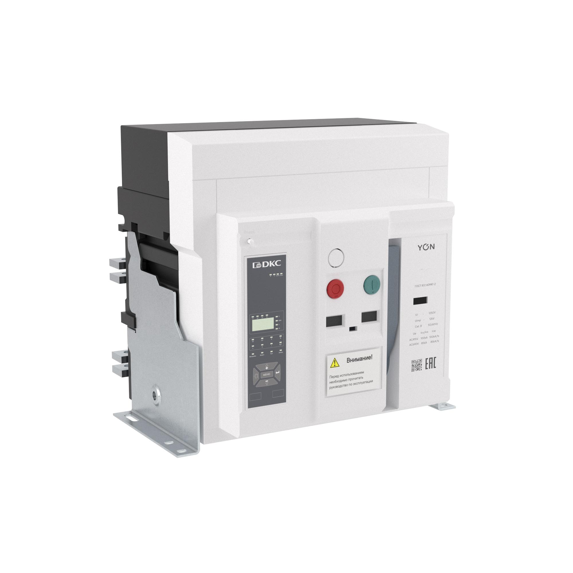 Воздушные автоматические выключатели YON pro ANX  Воздушный автоматический выключатель YON pro ANX25X 3P 2500 А 100 кА, типоразмер M, расцепитель ETA, стационарный, горизонтальное/вертикальное подключение, управление 220 В AC DKC|ДКС