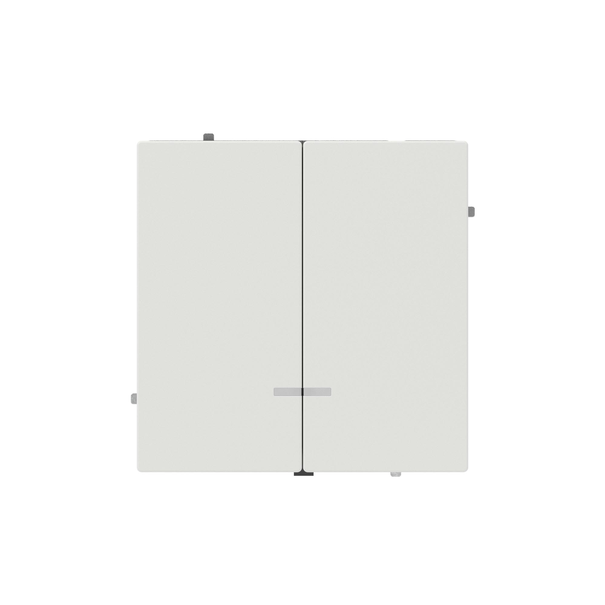 Выключатель двухклавишный с подсветкой, KANT, белый песок