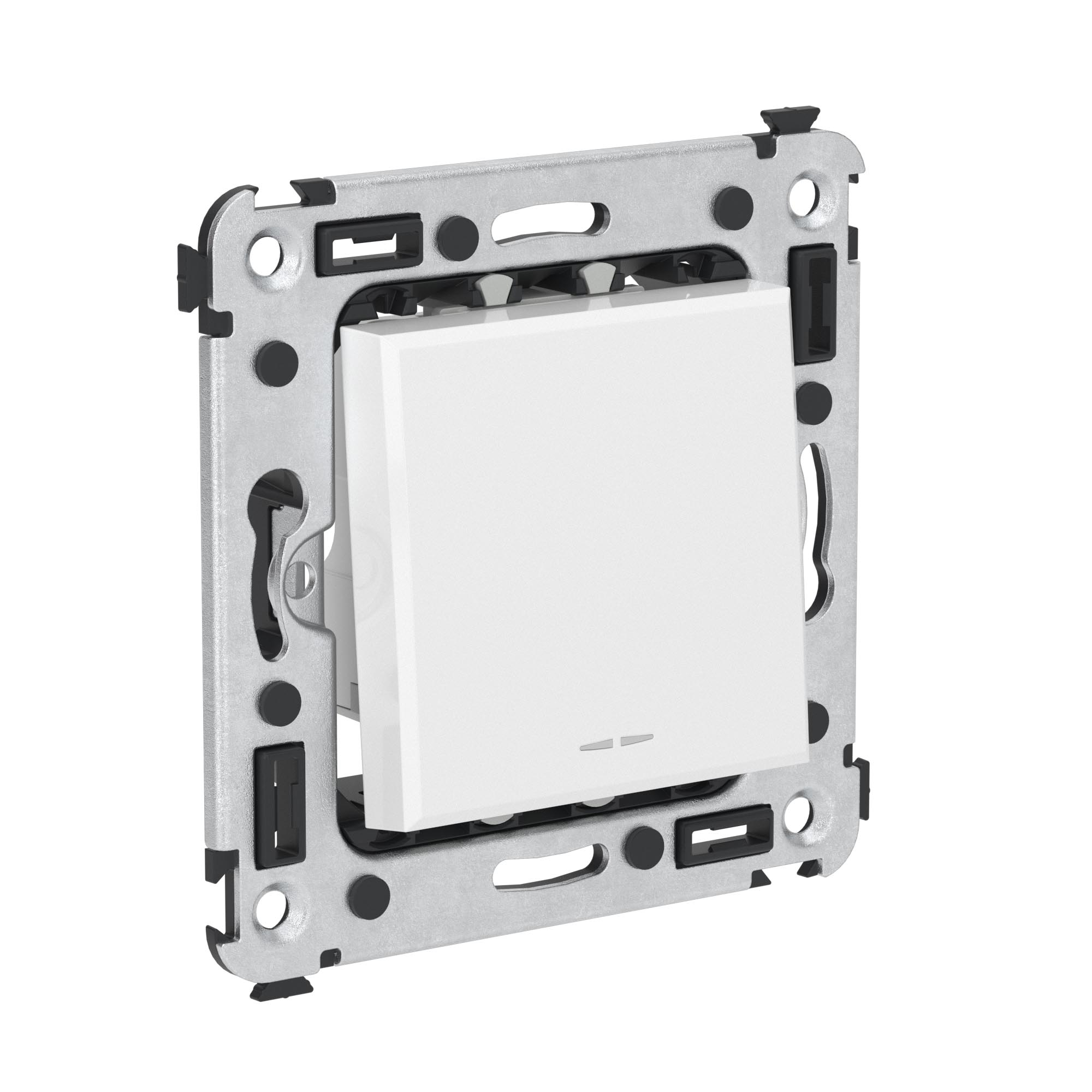 Переключатель одноклавишный в стену, Avanti, белое облако