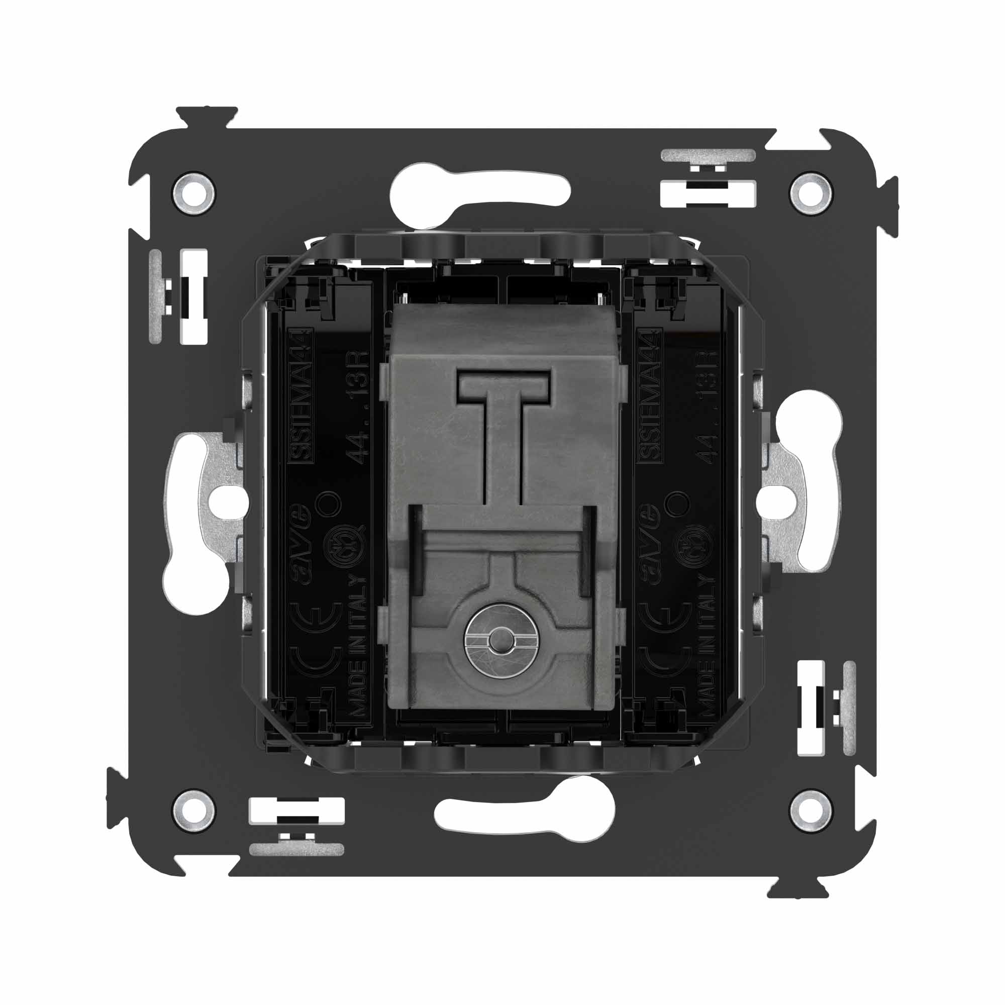 Розетка TV оконечная в стену, Avanti, черный квадрат