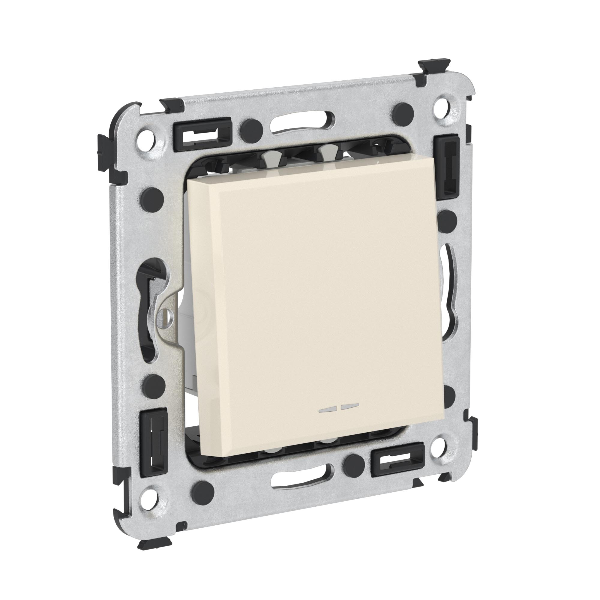 Переключатель одноклавишный в стену, Avanti, ванильная дымка