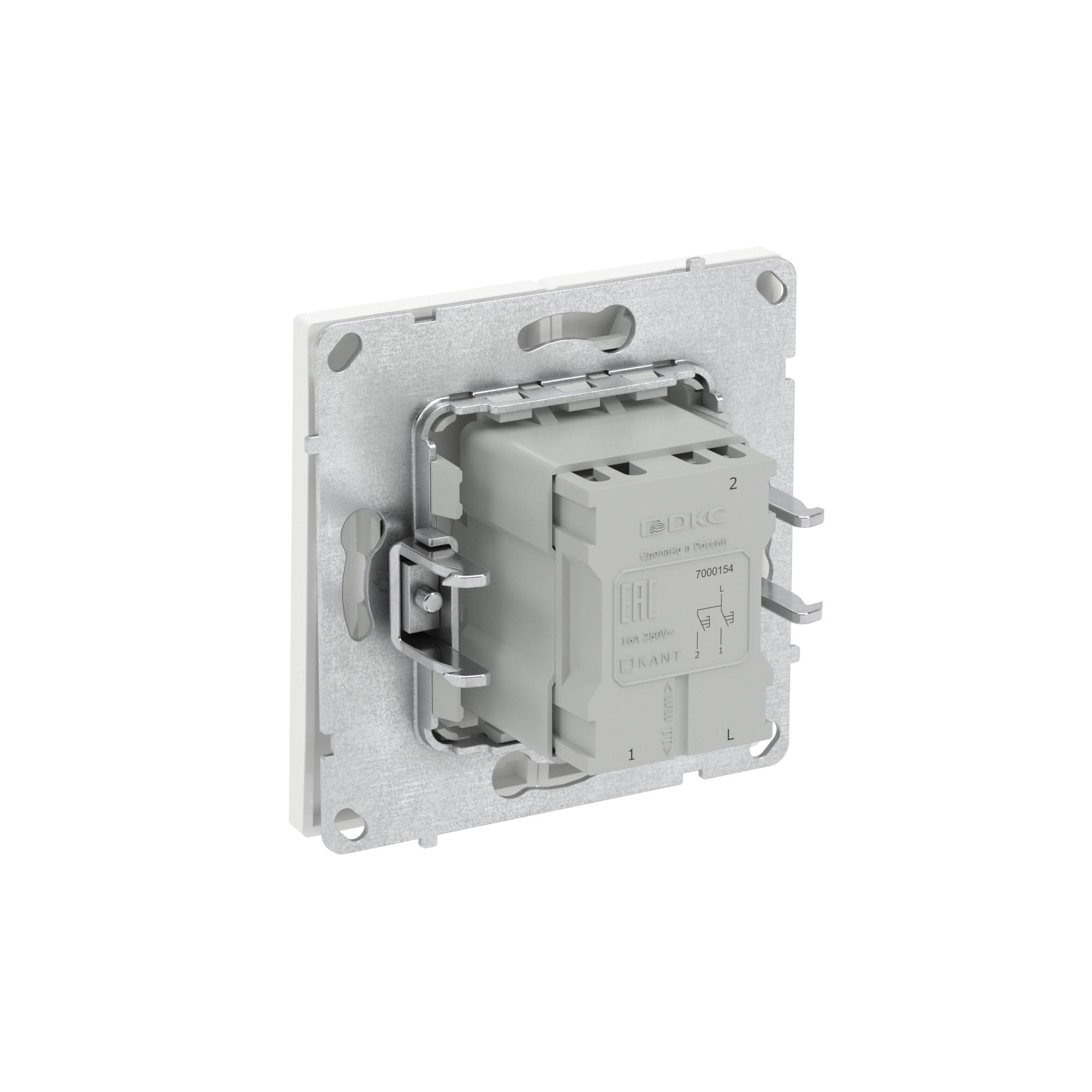 Кнопка двухклавишная, KANT, белая магнолия