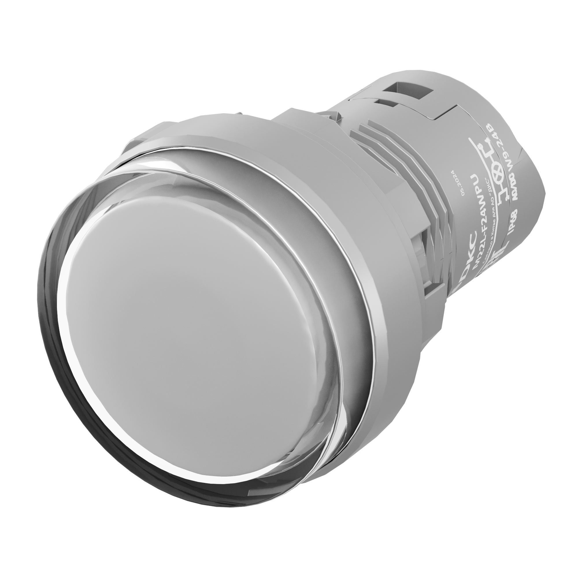 Сигнальная лампа со встроенным диодом 9-24В, белая, зажим Push-In