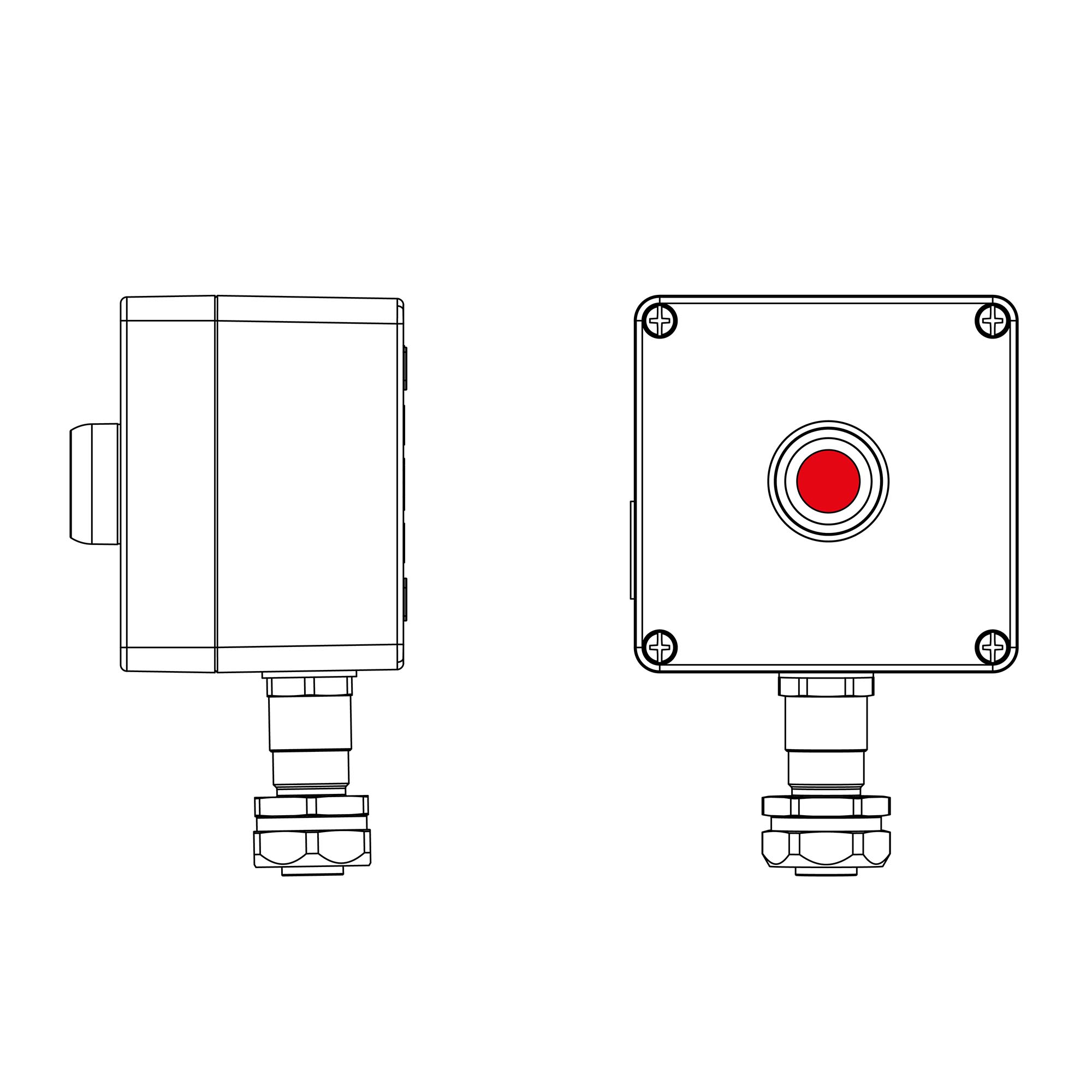 Взрывозащищенные посты Ex e Ex i Взрывозащищенный пост управления из алюминия CPE-A-12-(1xP1R(11))-1xKAEPM2MHK-20(C)1Ex d e IIC Т5 Gb / Ex tb IIIC T95°C Db IP66 DKC|ДКС