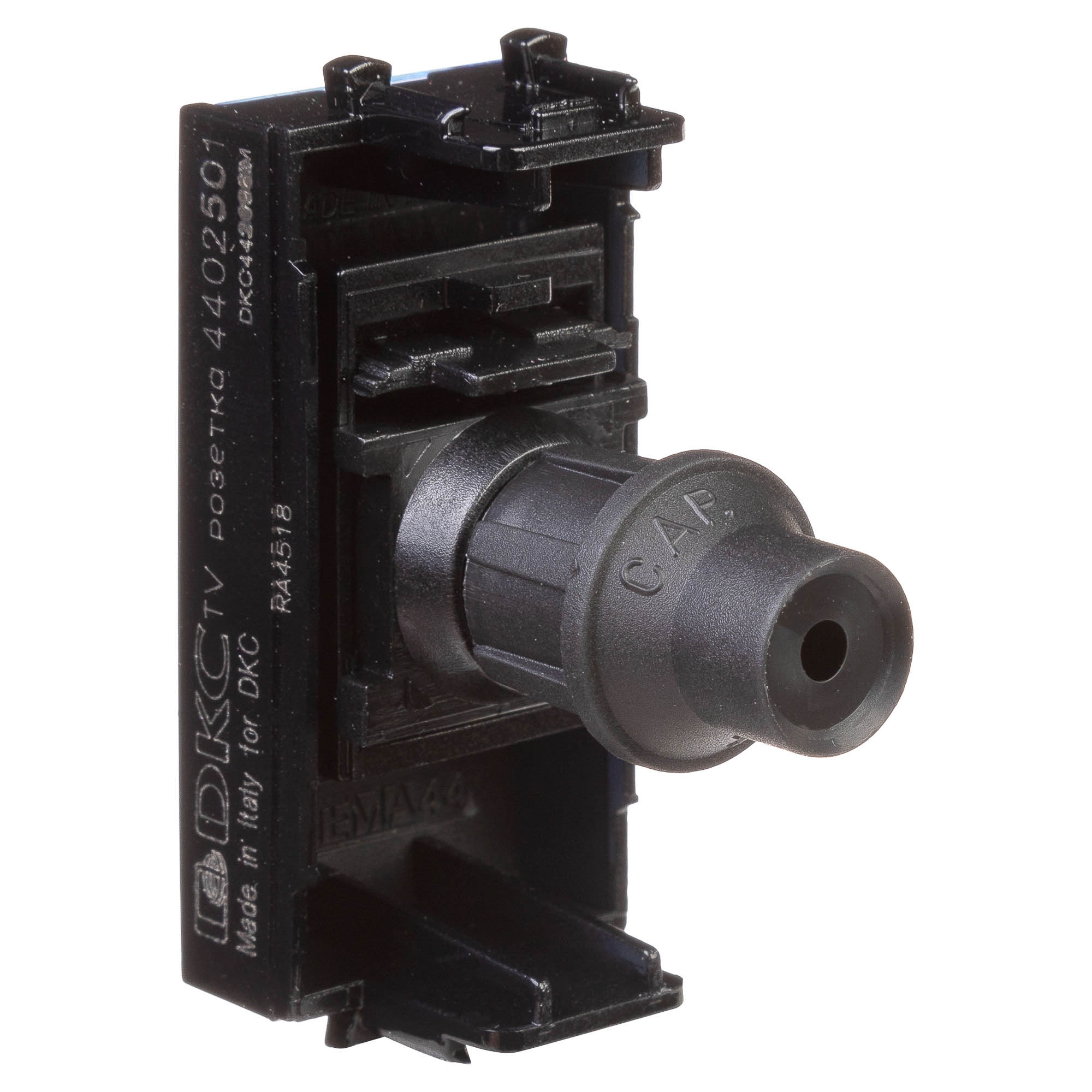 Розетка TV одиночная модульная, Avanti, черный квадрат, 1 модуль