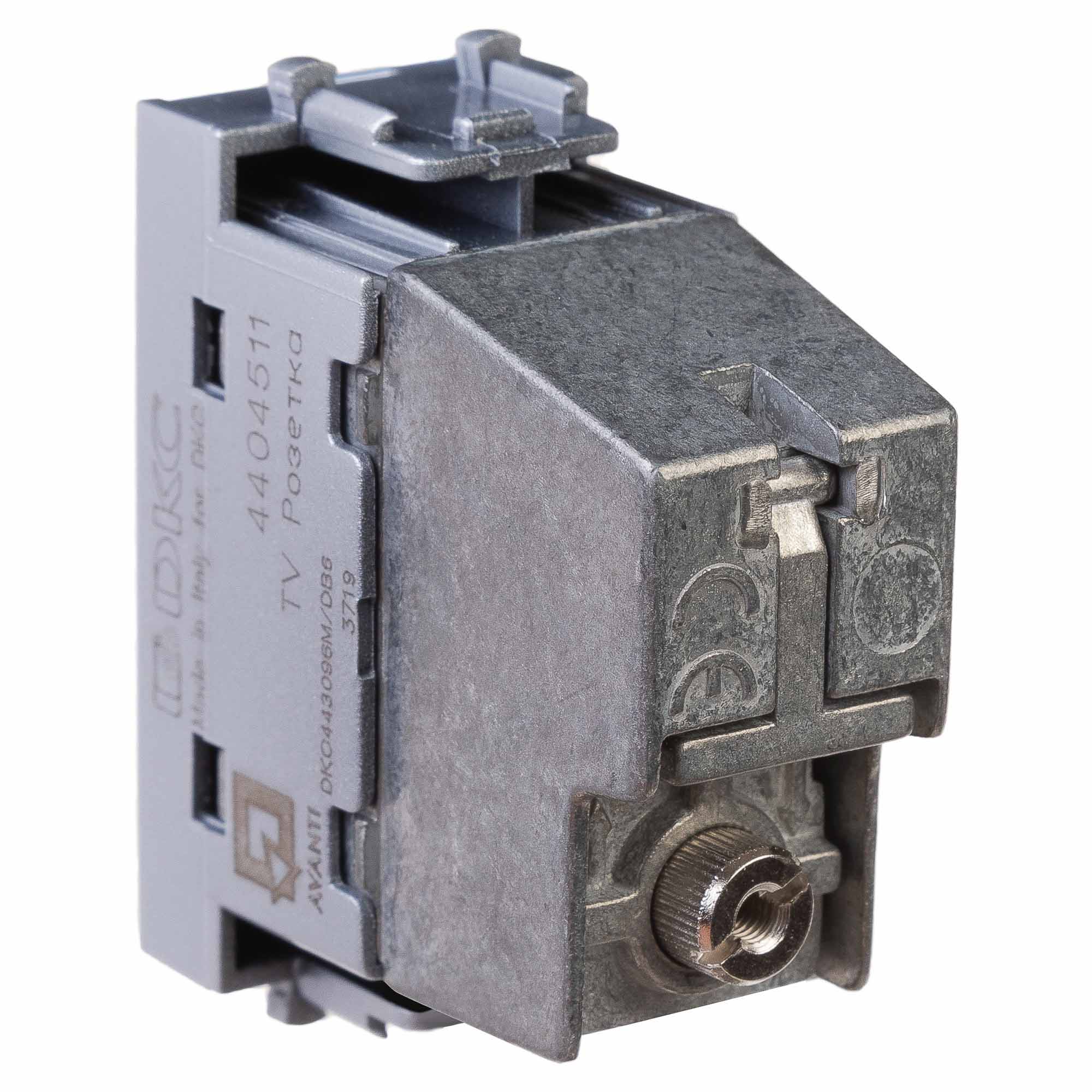 Розетка ТВ проходная, Avanti, закаленная сталь, 1 мод