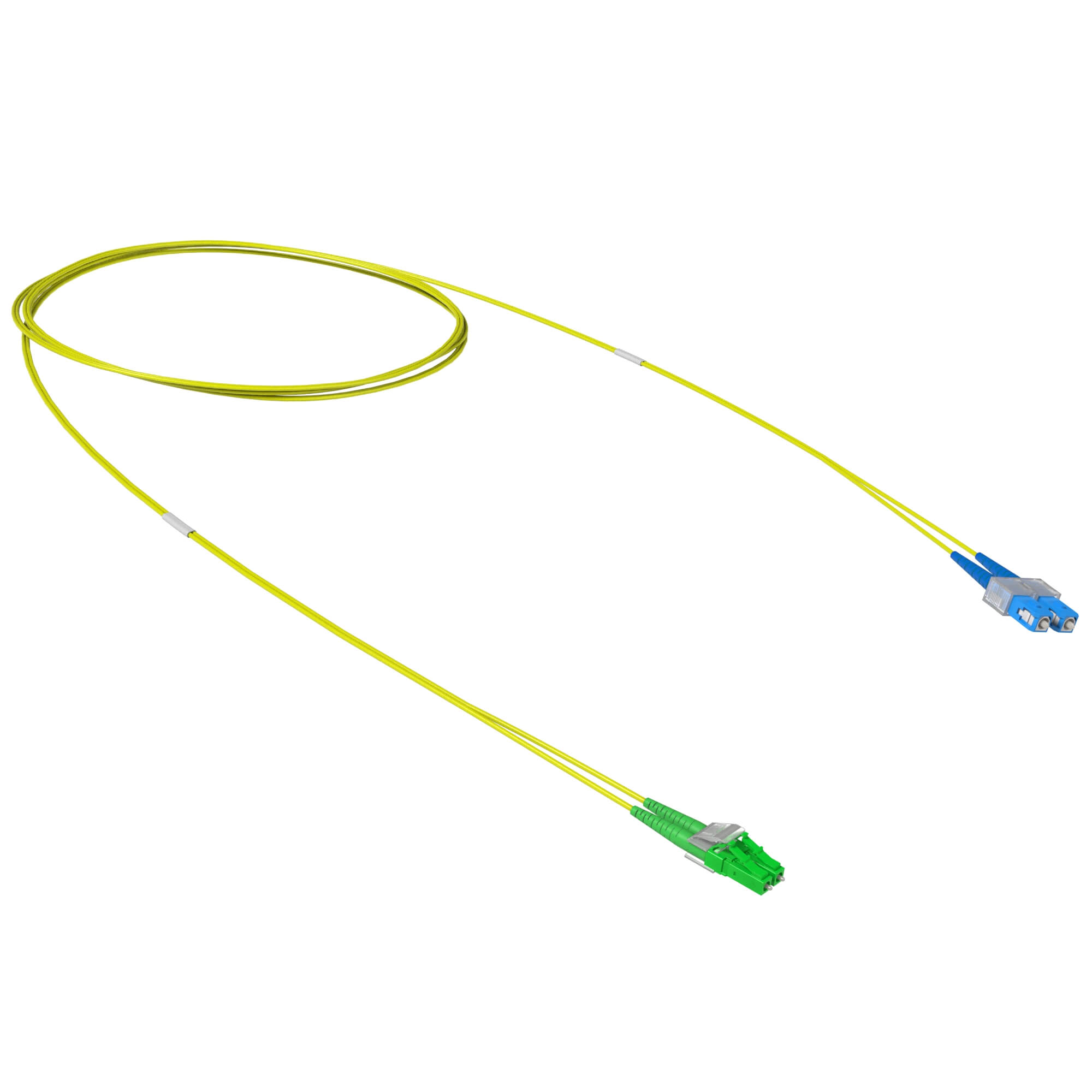 Оптический коммутационный шнур переходной двухволоконный (Duplex) LC-APC/SC-UPC, 9/125 OS2, 3 м