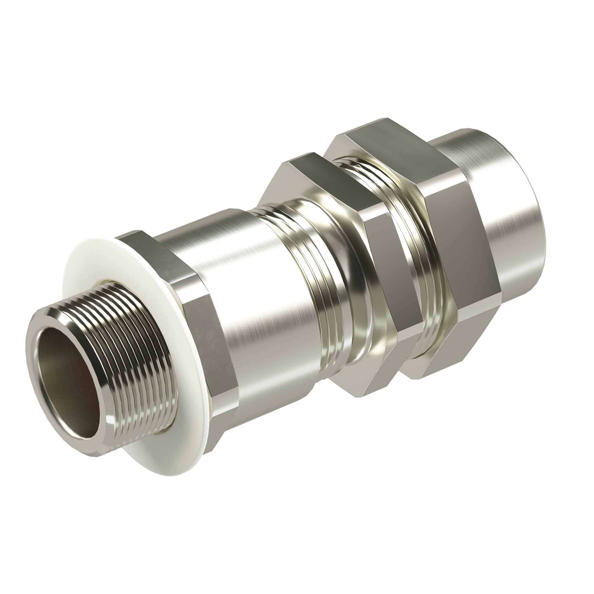 Взрывозащищенные кабельные вводы Ex e, Ex d, Ex nR, Ex ta  Взрывозащищенный универсальный кабельный ввод серии КАЕС для бронированного и небронированного кабеля М90х2 d:62,8-71мм. Присоединительная резьба М90х2. Никелированная латунь IP66/IP68 DKC|ДКС