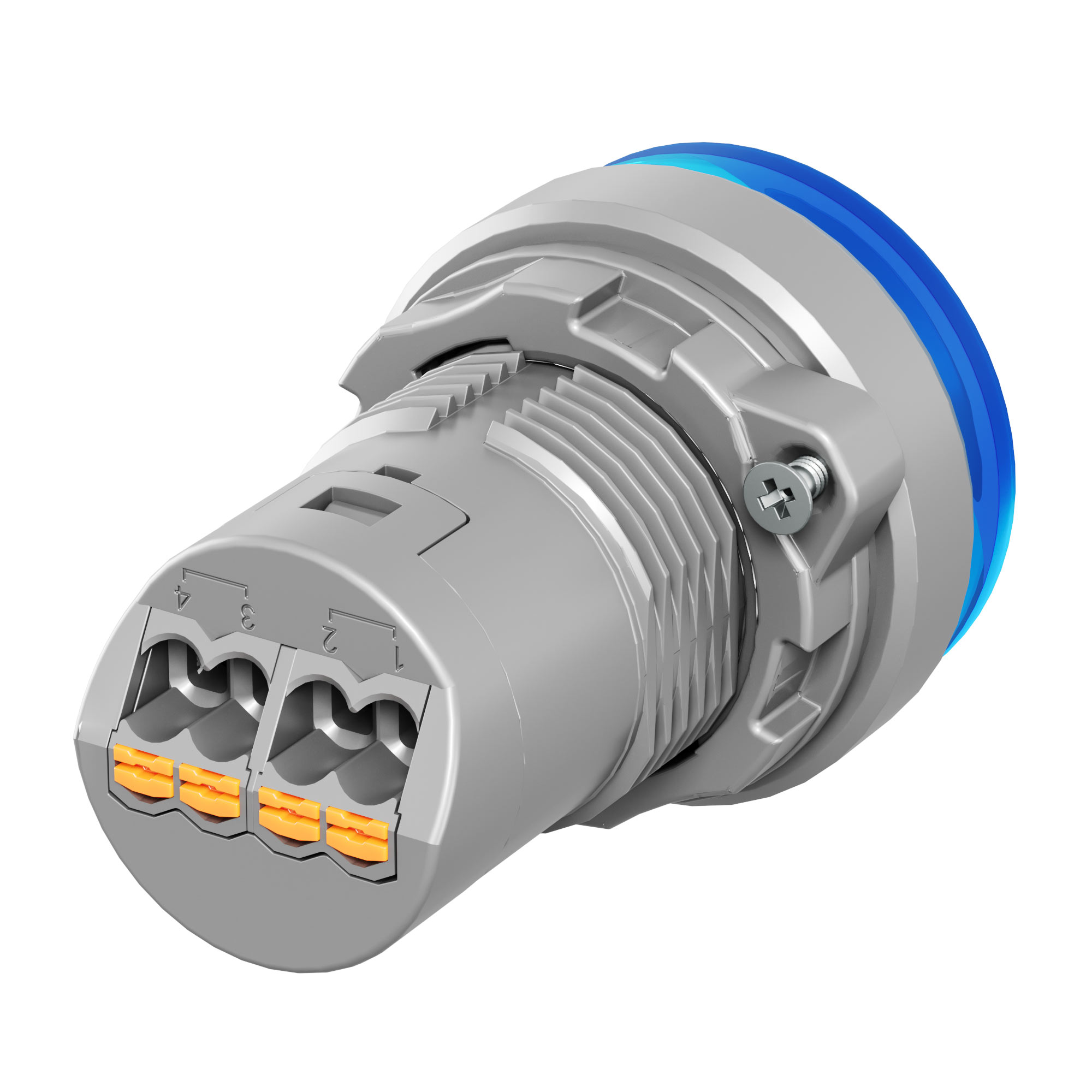 Сигнальная лампа со встроенным диодом 9-24В, синяя, зажим Push-In