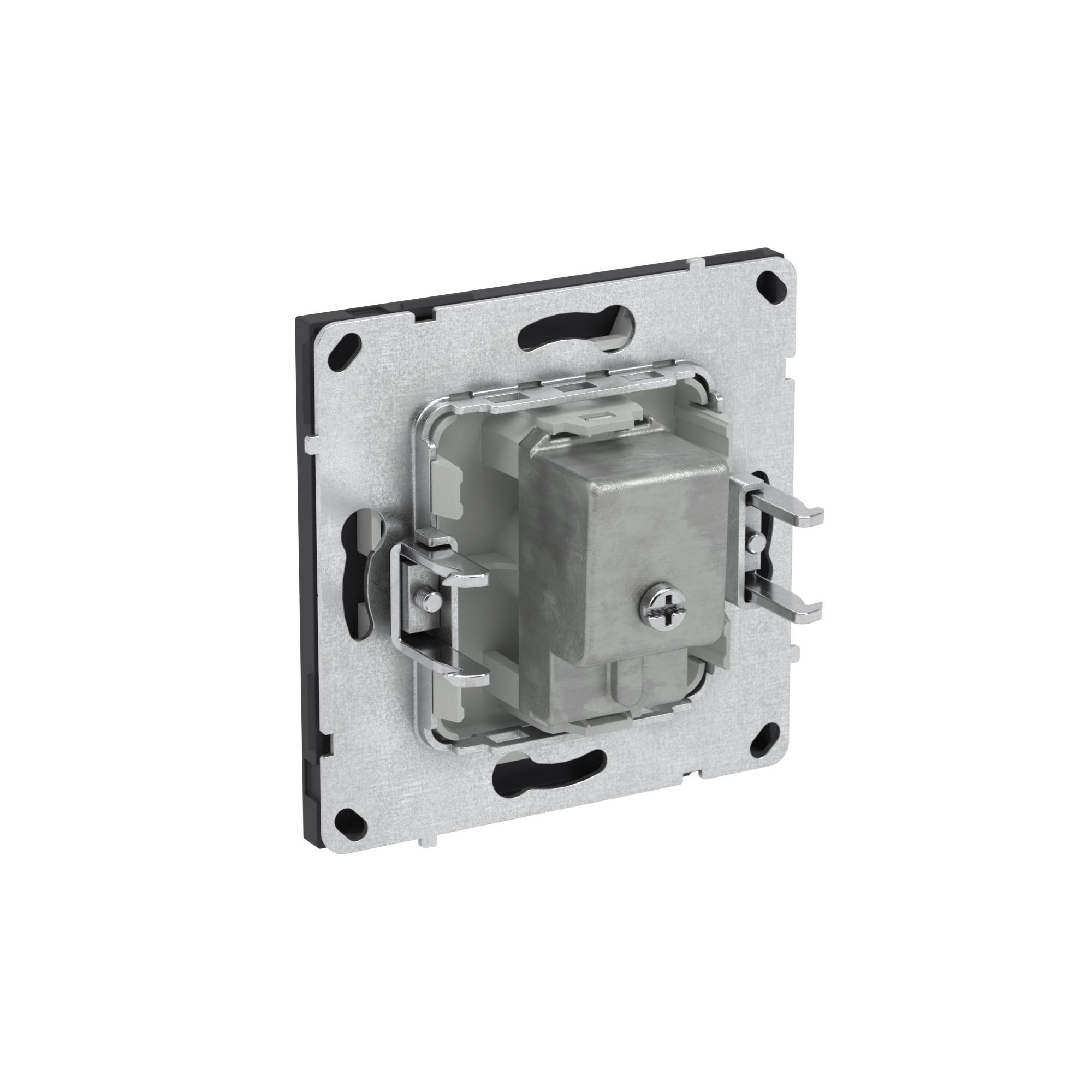 Розетка TV проходная, KANT, черный уголь